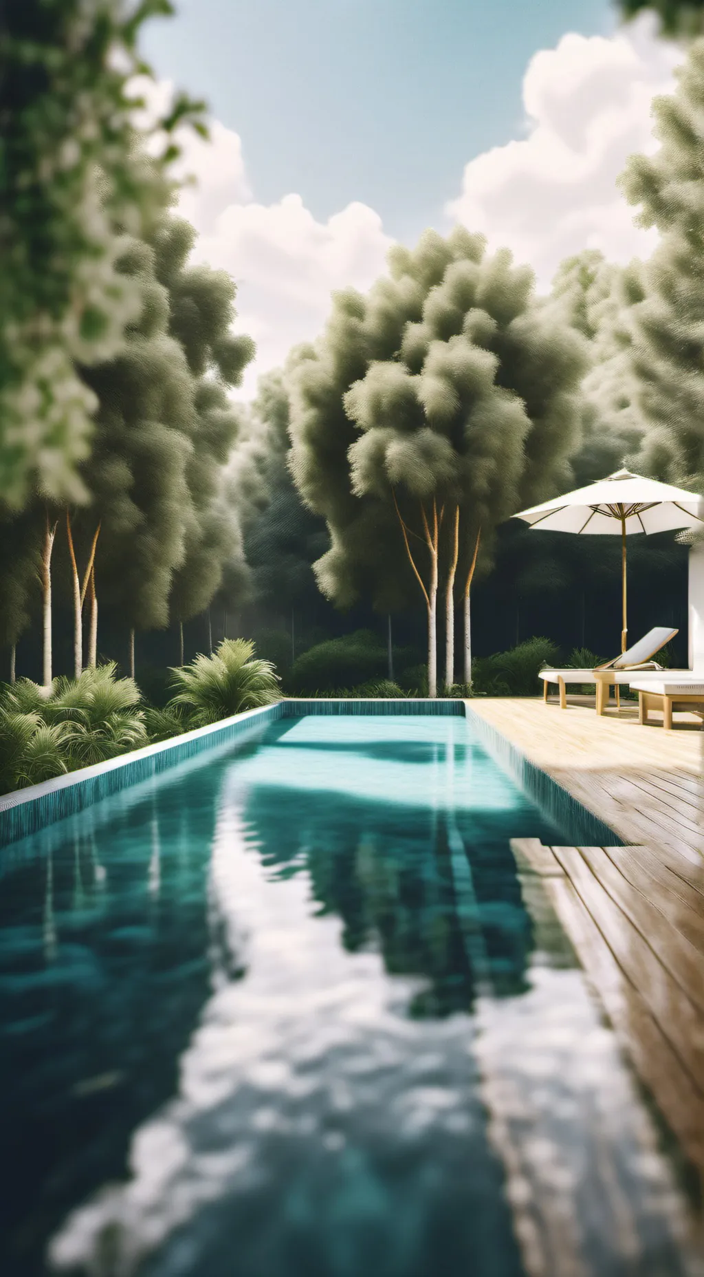 ai character: The pool party background