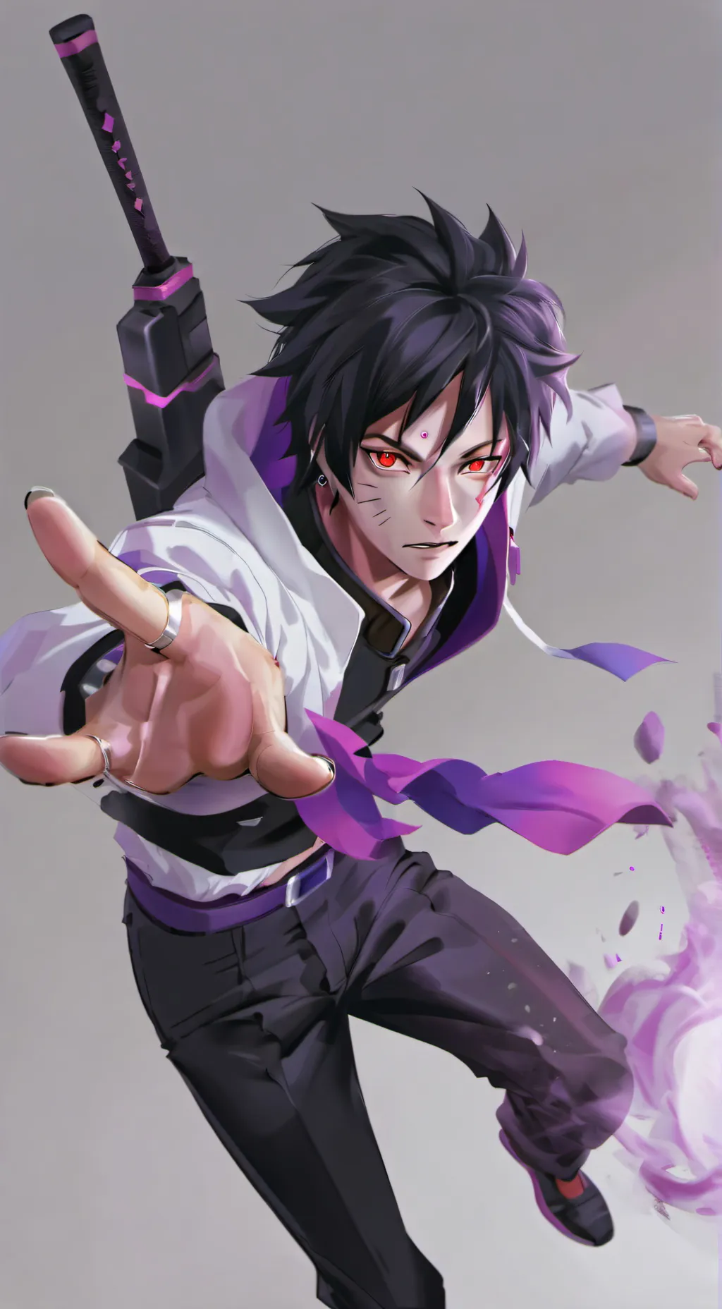 ai character: sasuke  background