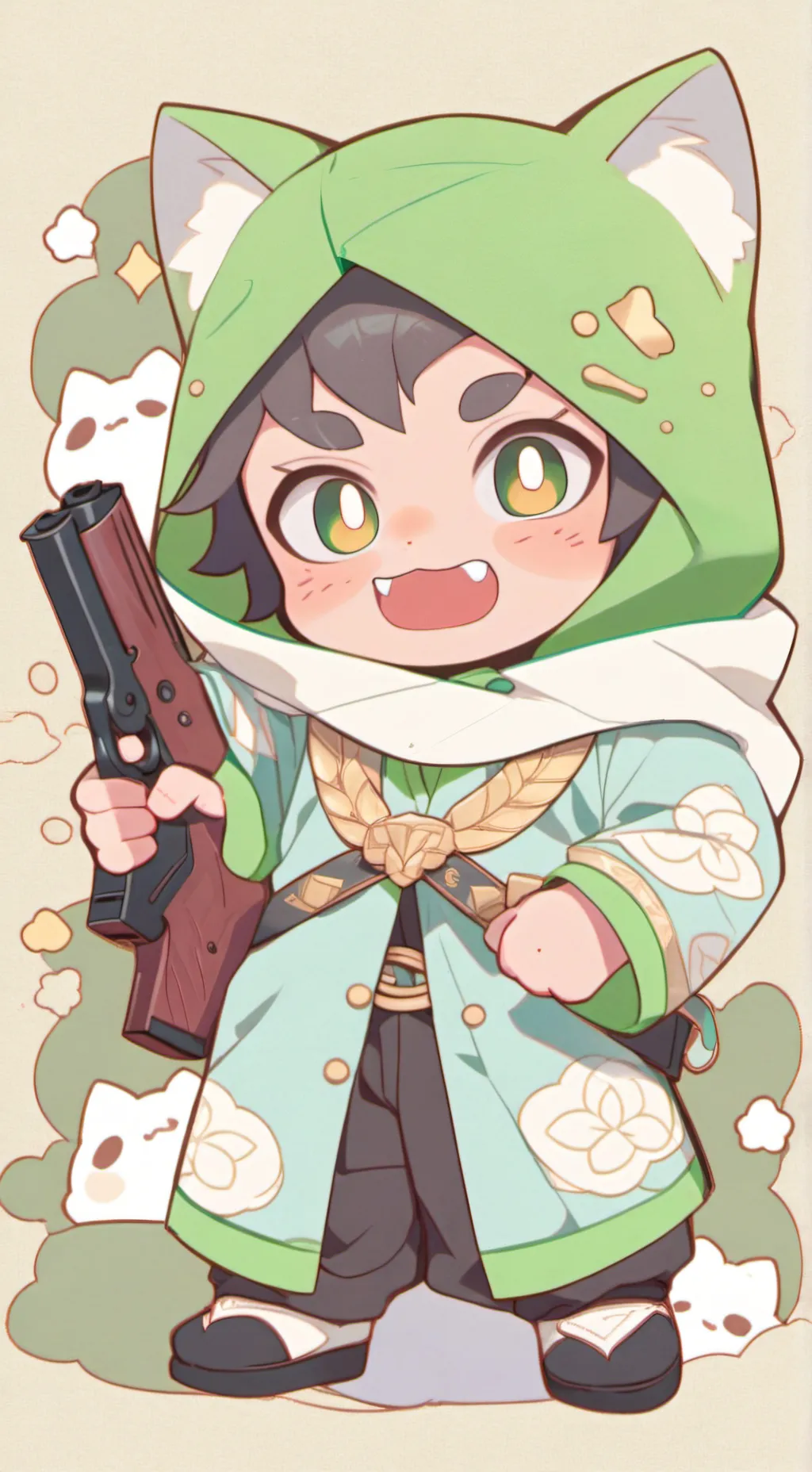 ai character: chibi background