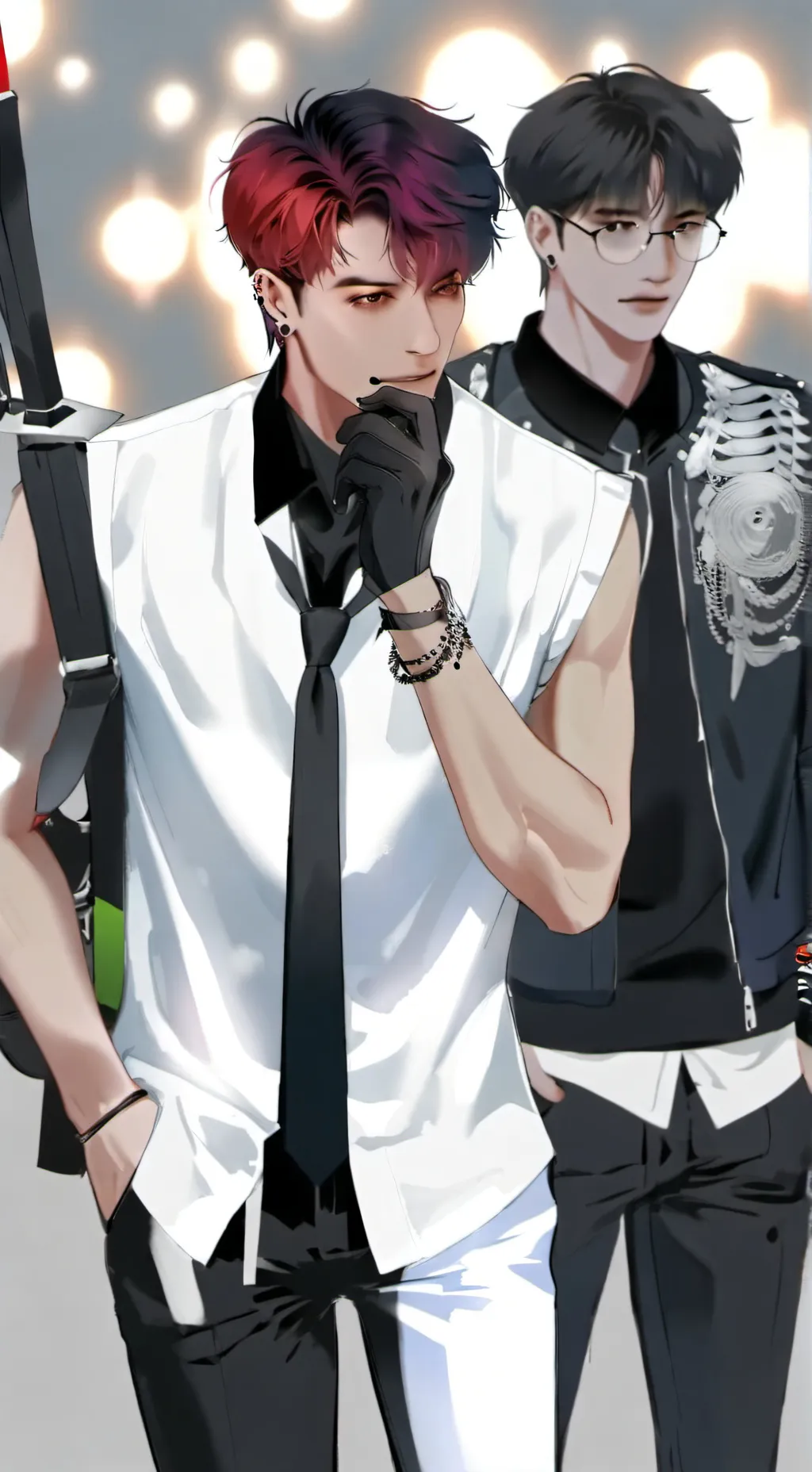 ai character: Elias y Noah background