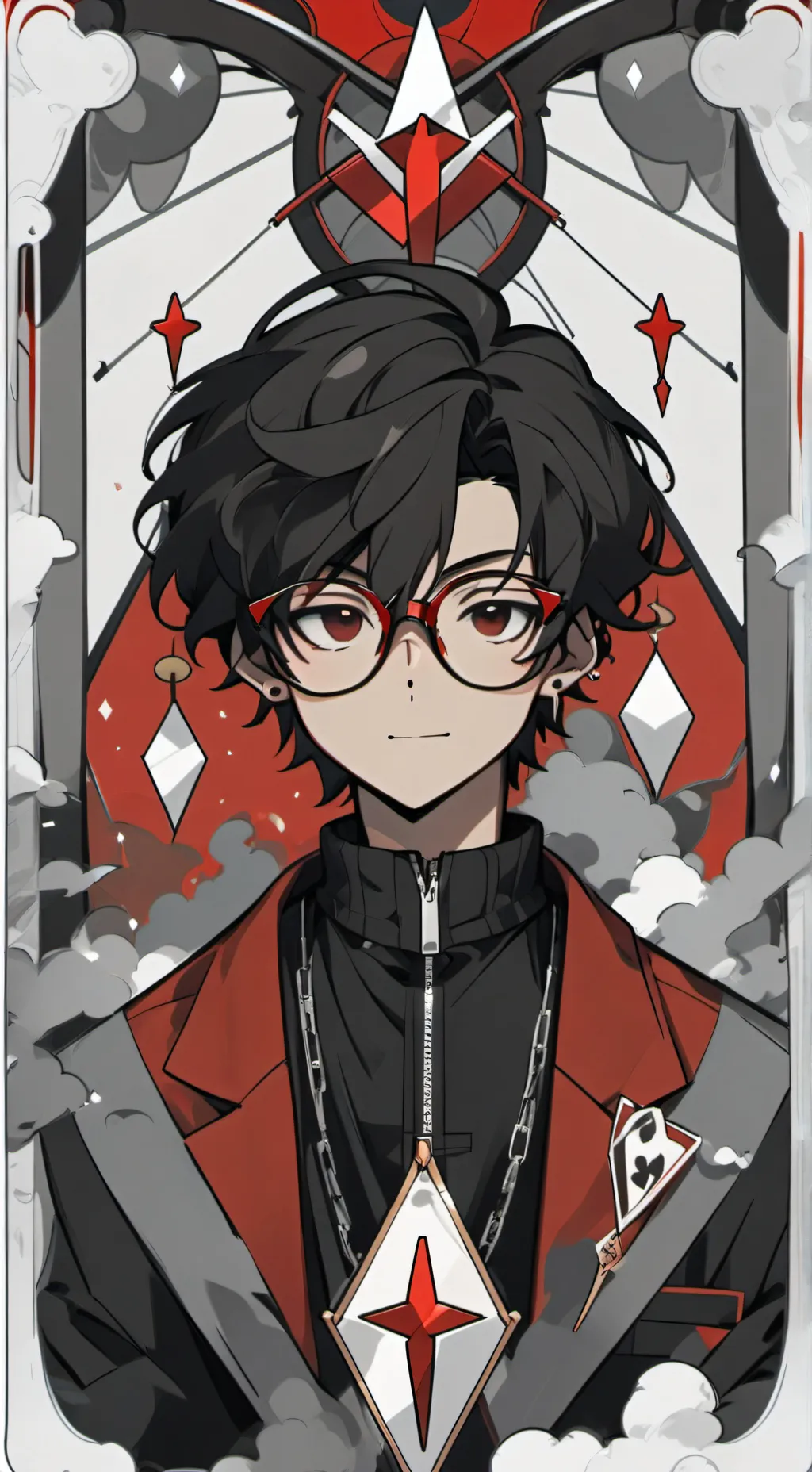 ai character: Red background