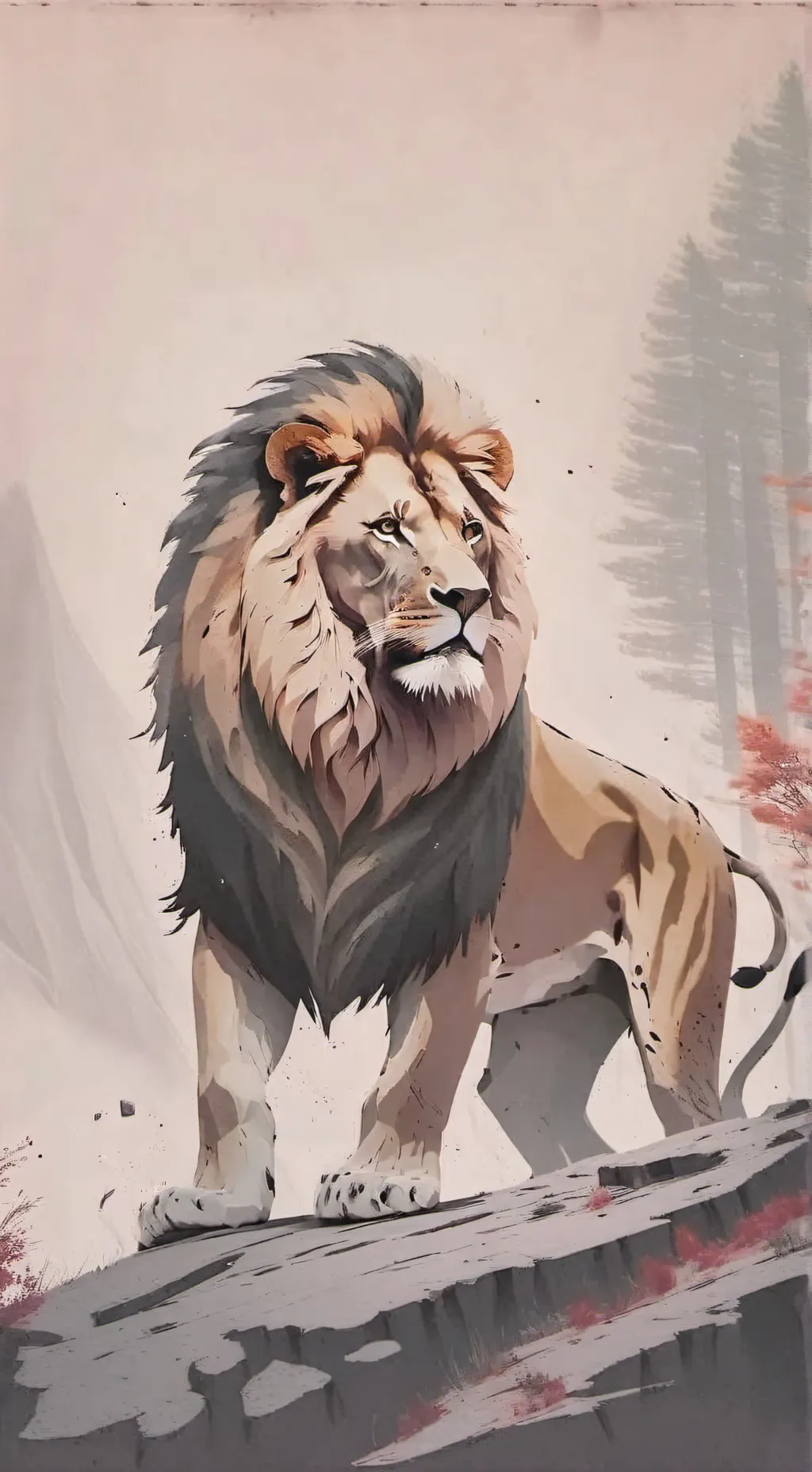 ai character: lion background