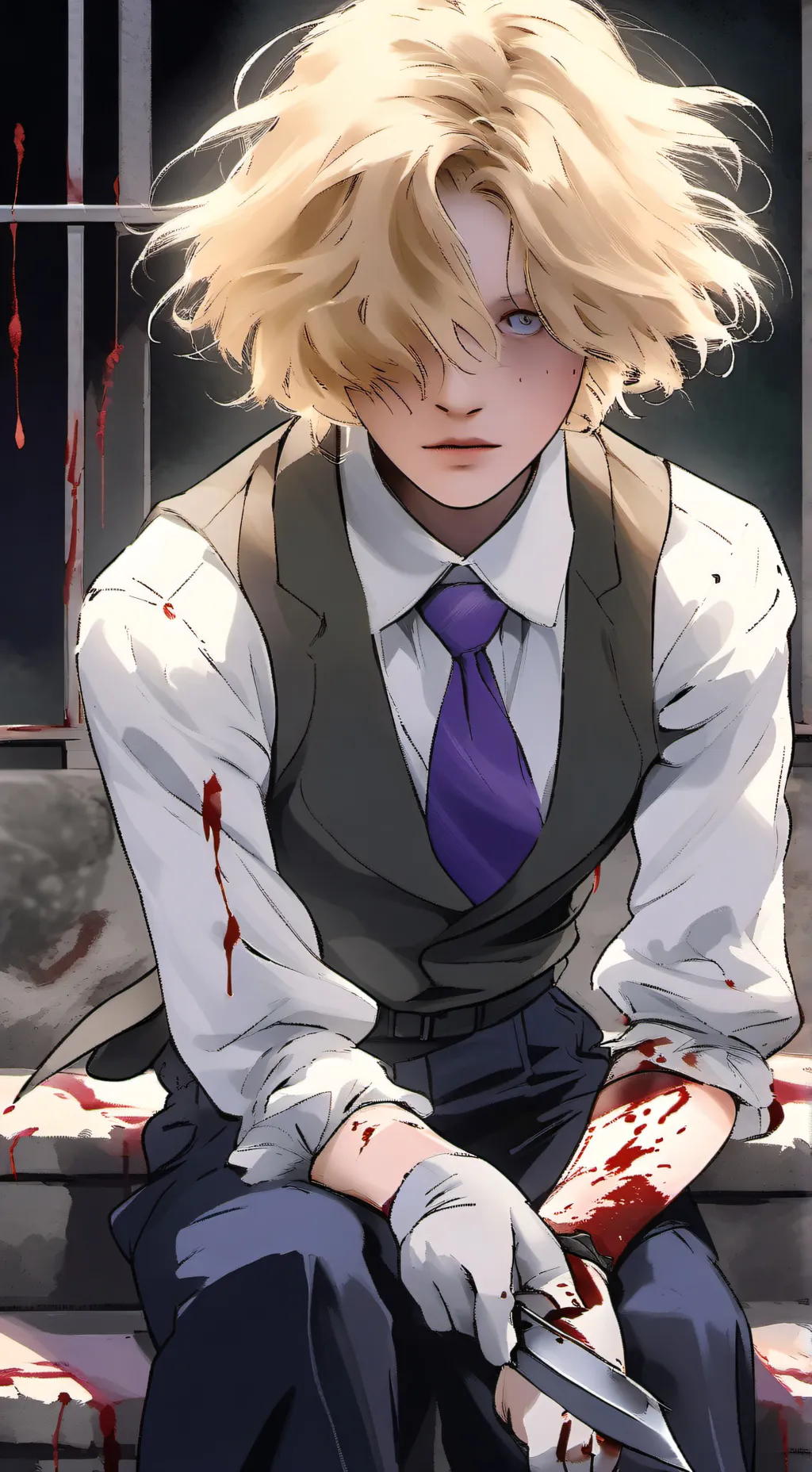 ai character: Purple background