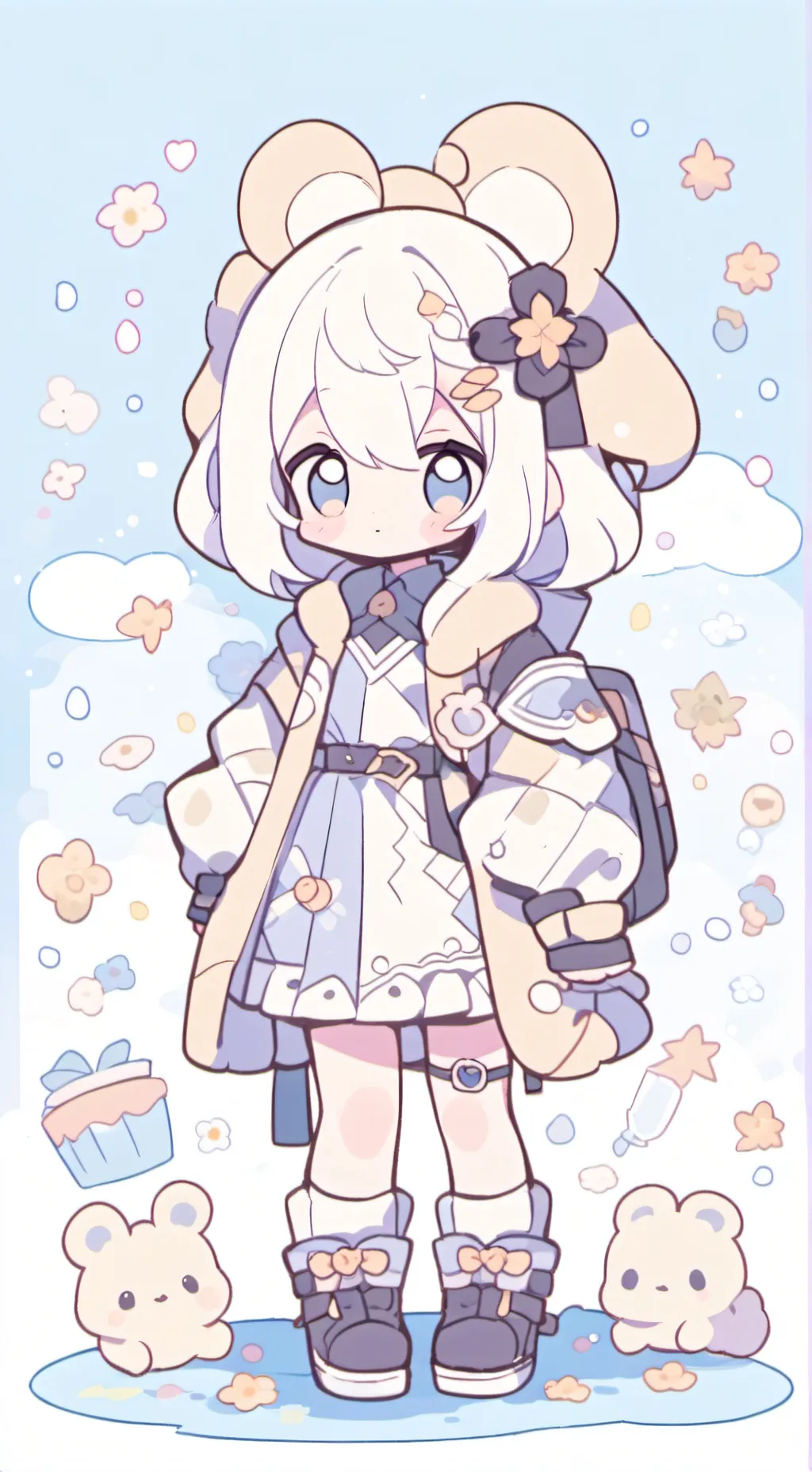 ai character: Cute little chibi background