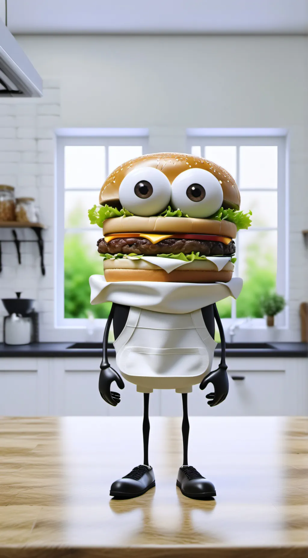 ai character: Hamburger background