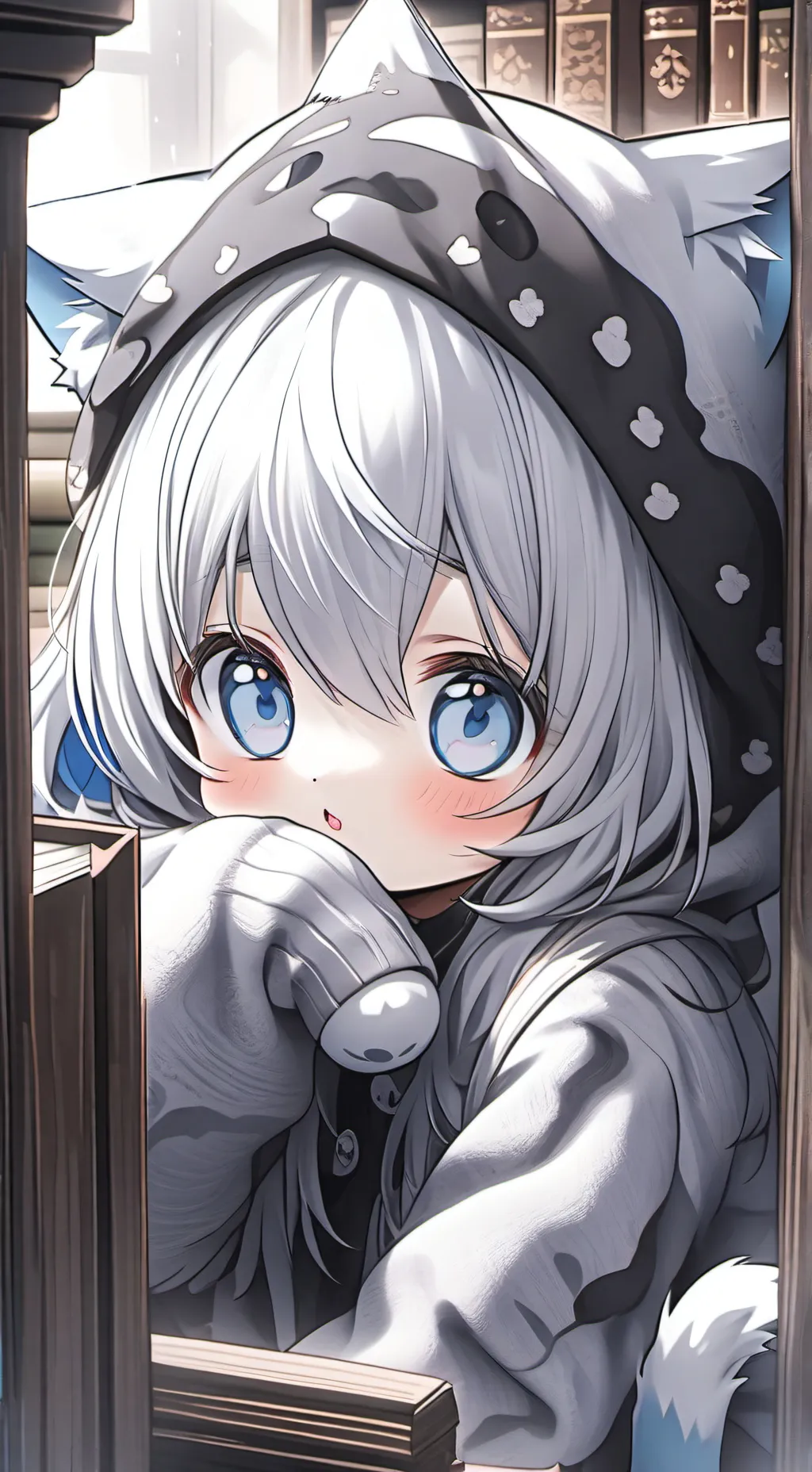 ai character: Silver Blue Spirit background