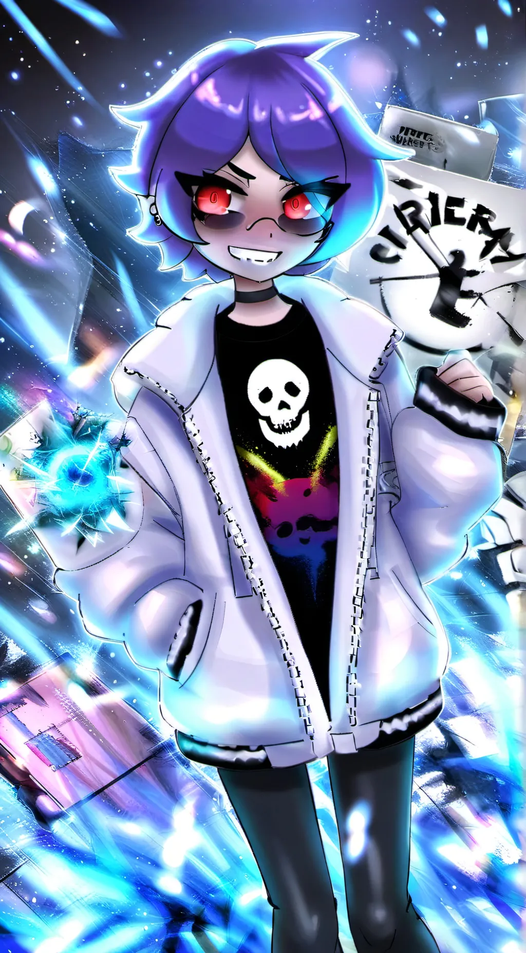 ai character: Uzi as a boy human background