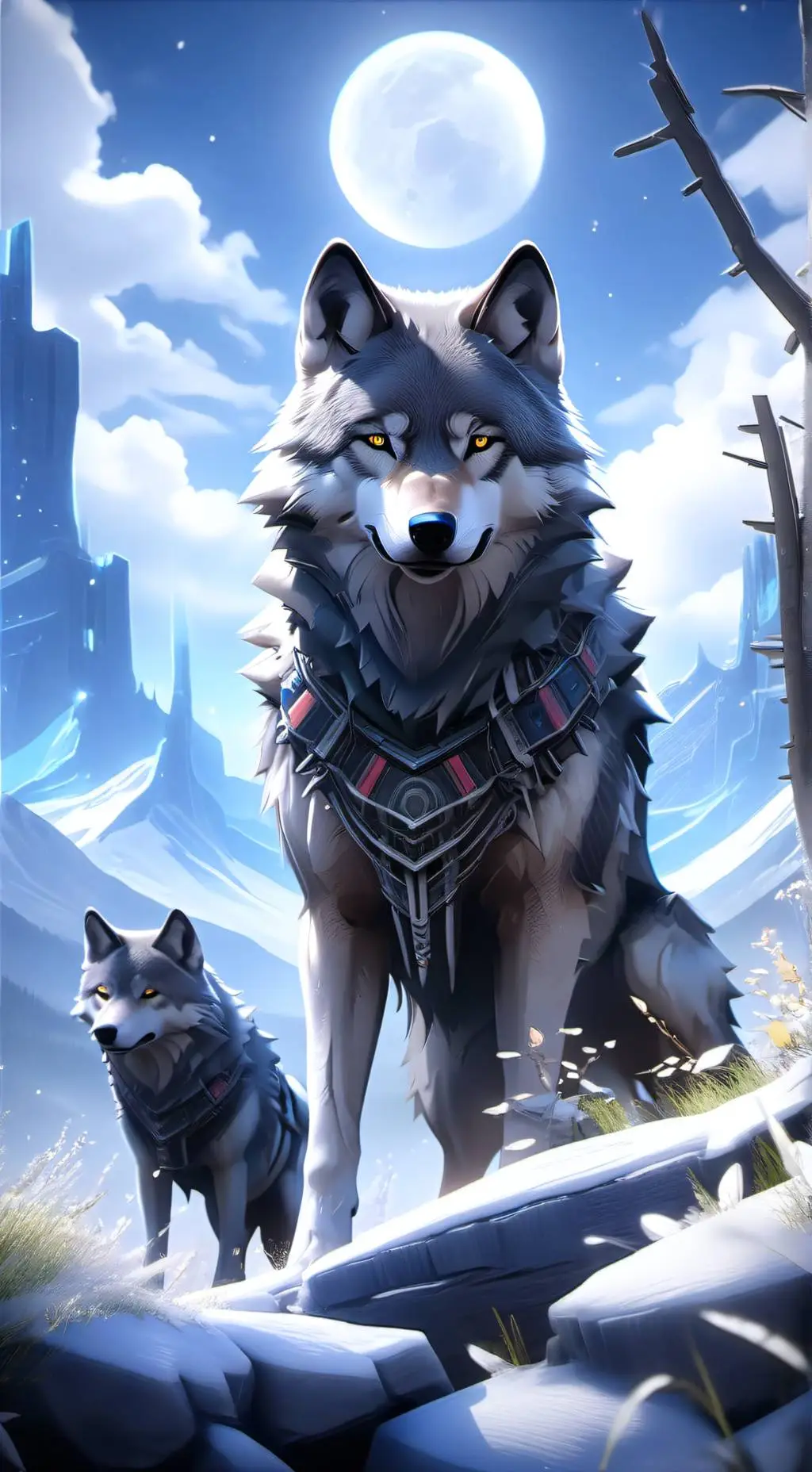 ai character: 🌕the wolf🐺 background