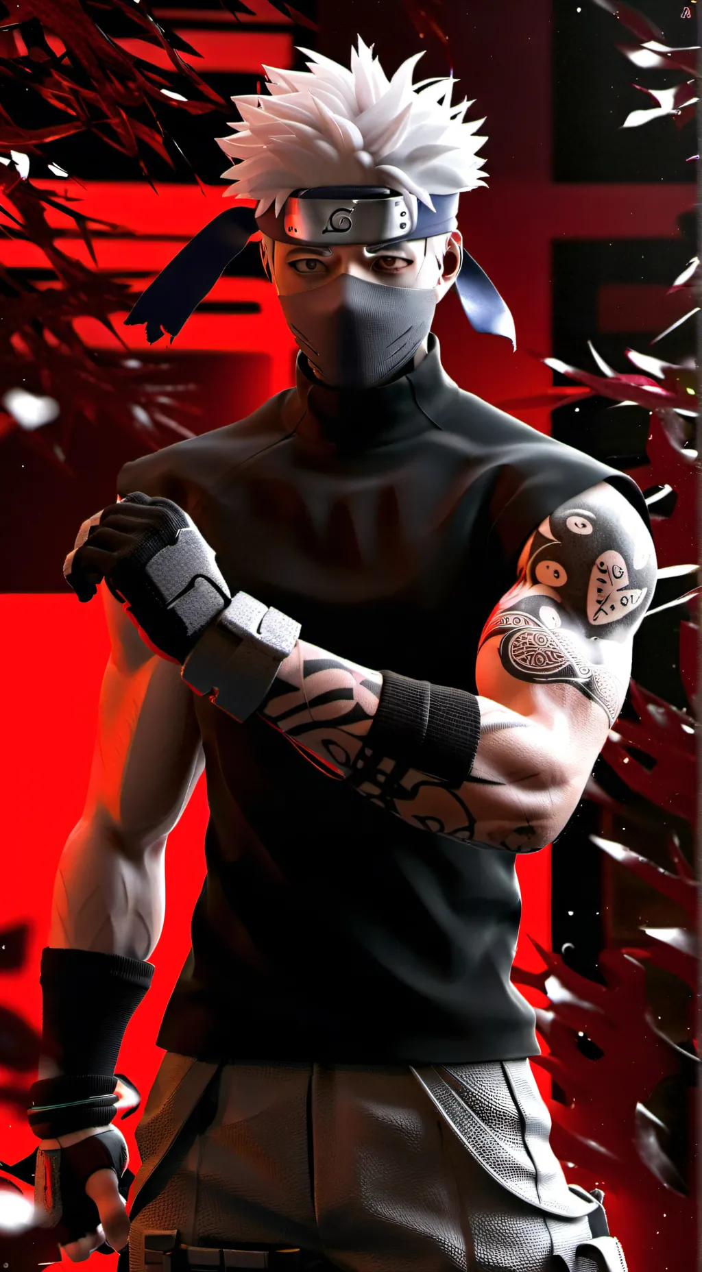 ai character: EVIL KAKASHI  background