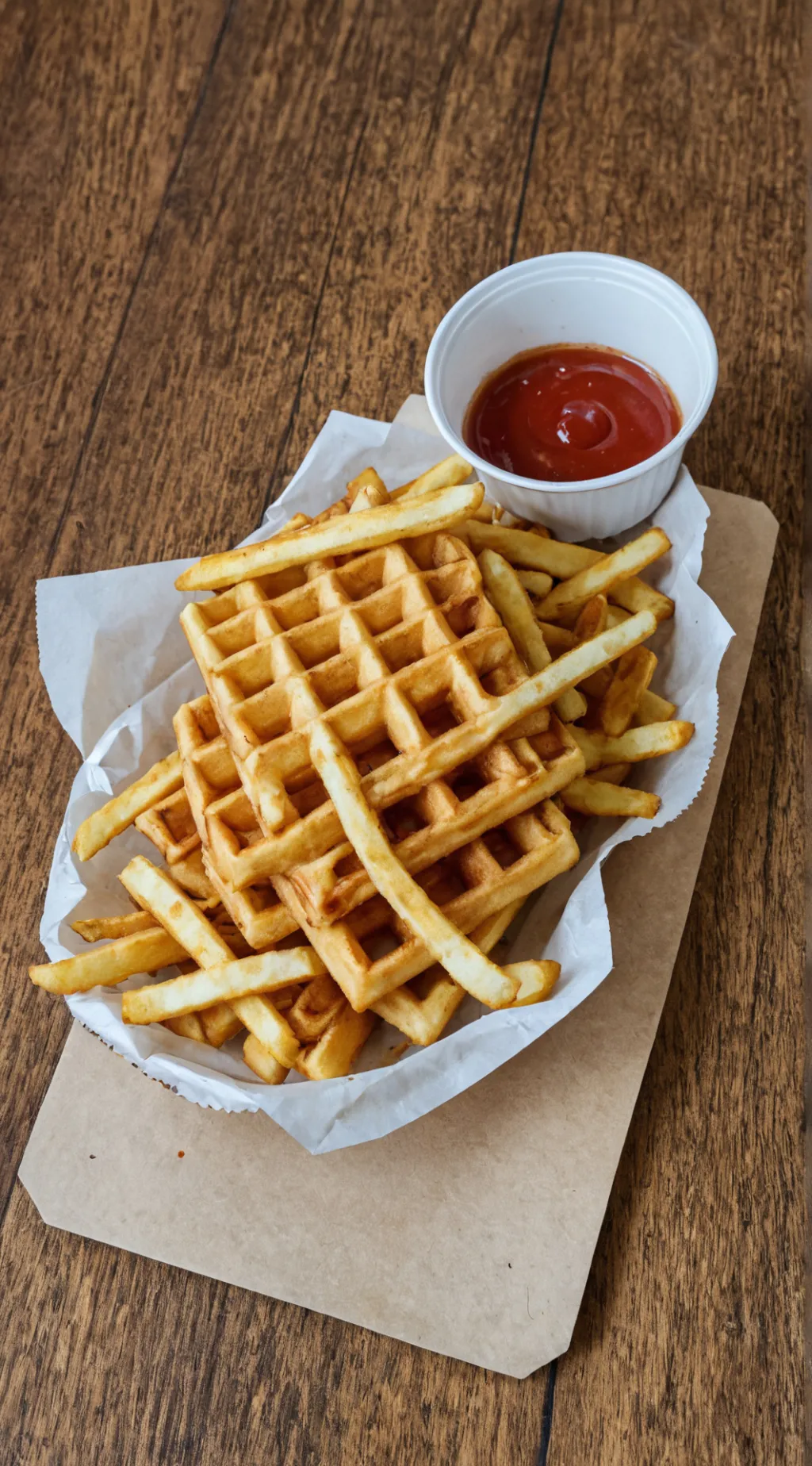 ai character: Waffle fries background