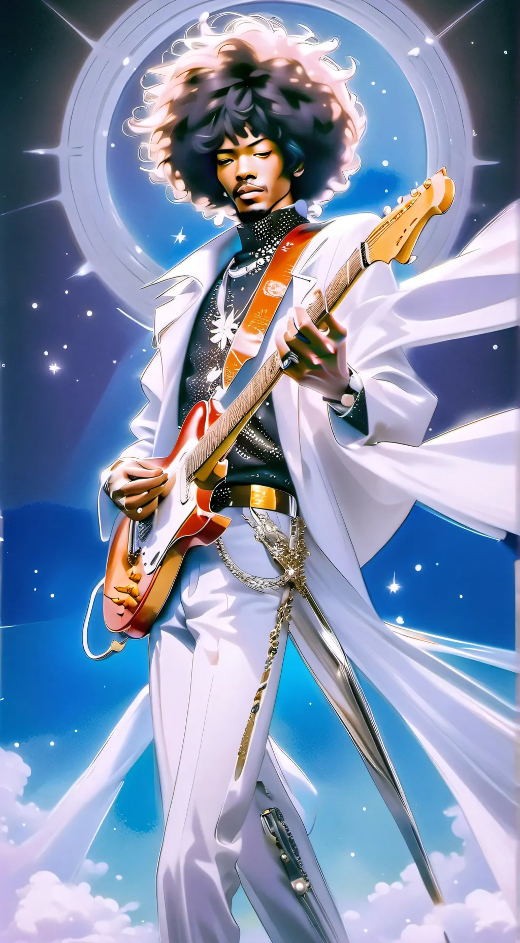 ai character: Jimi Hendrix  background