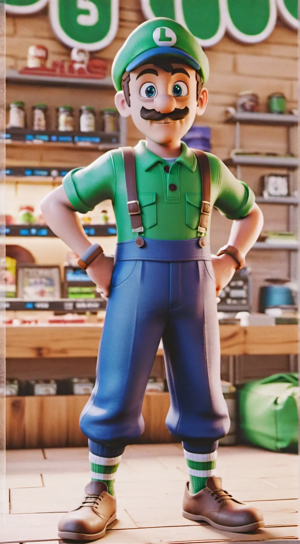 ai character: Luigi background