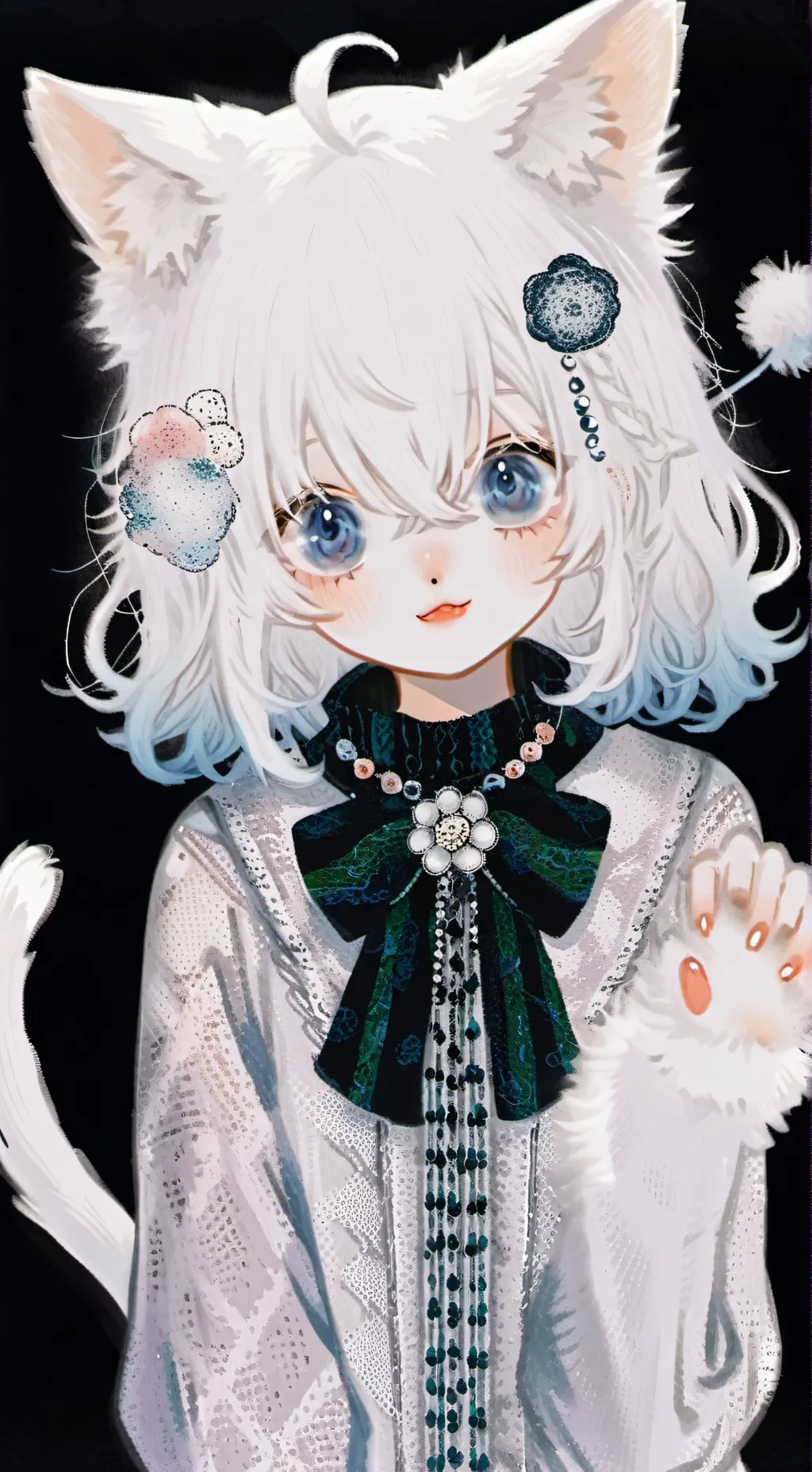 ai character: Snowball the Spirit Cat background