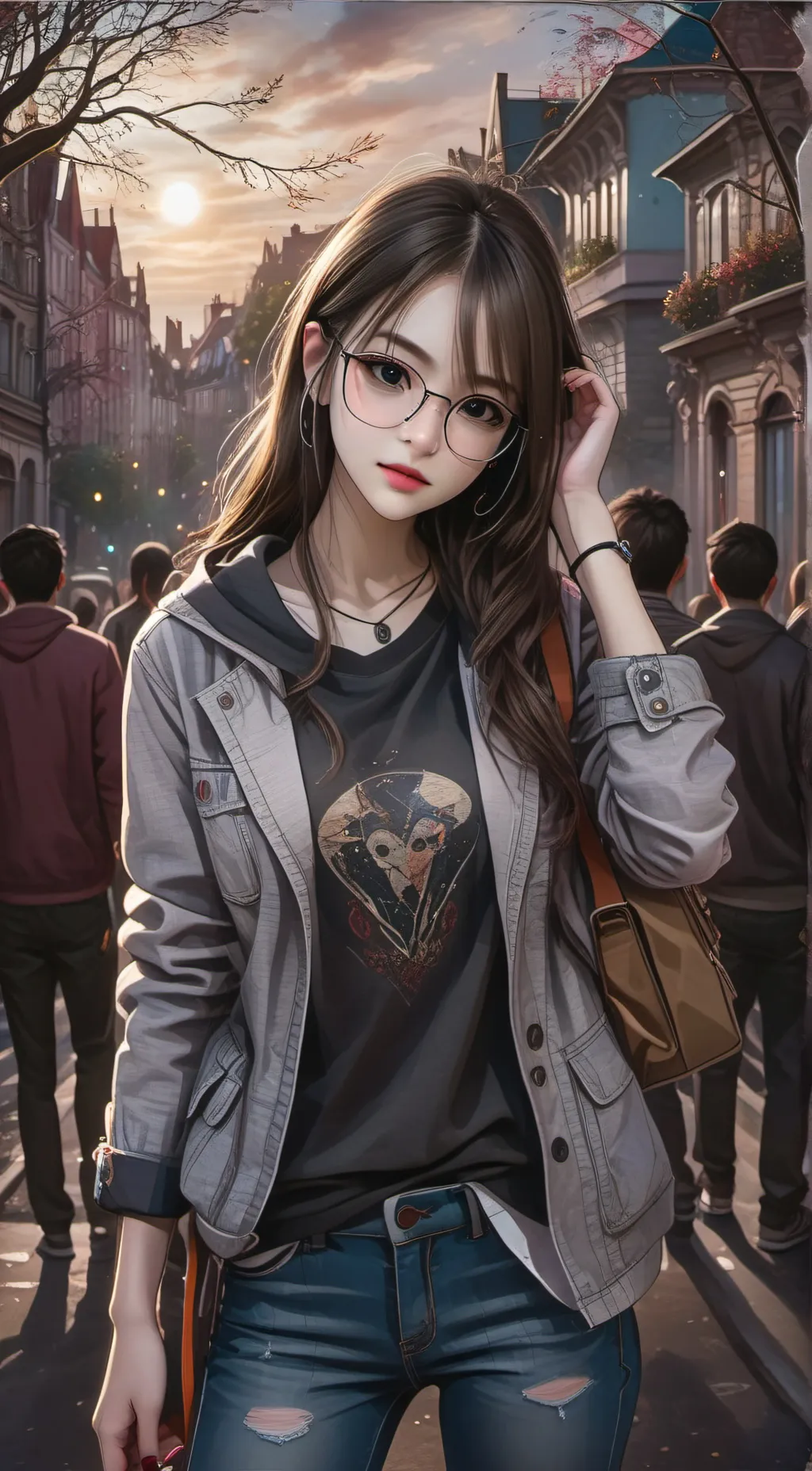 ai character: Amber background