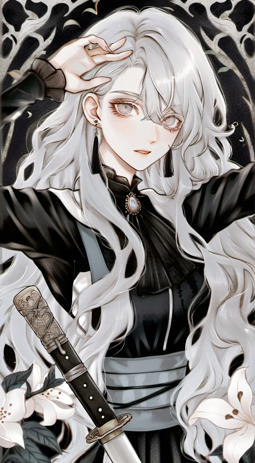 ai character: Silver Gray Vongar background