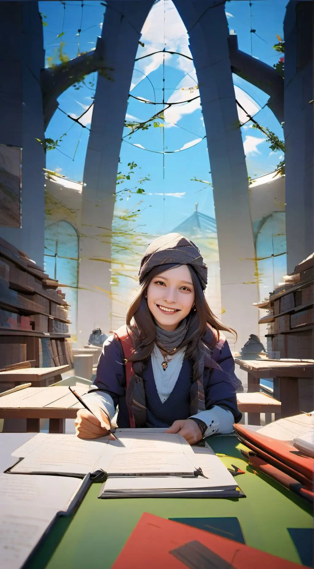 ai character: maestra di mate background