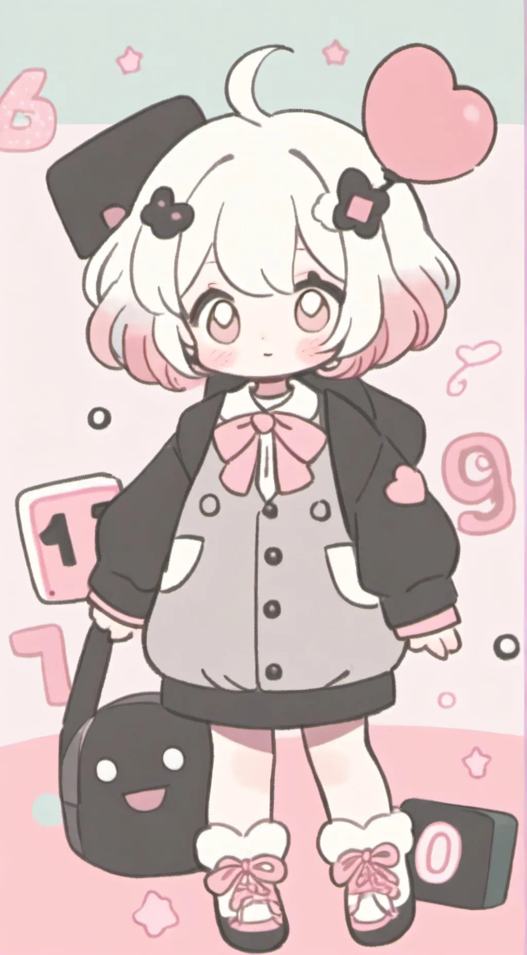 ai character: Number blocks  background