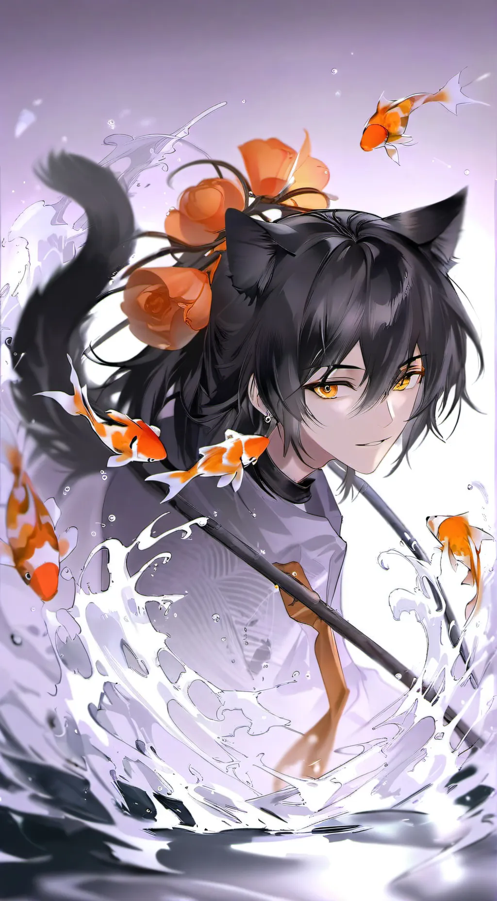 ai character: Orange Goldie the Cat Spirit background