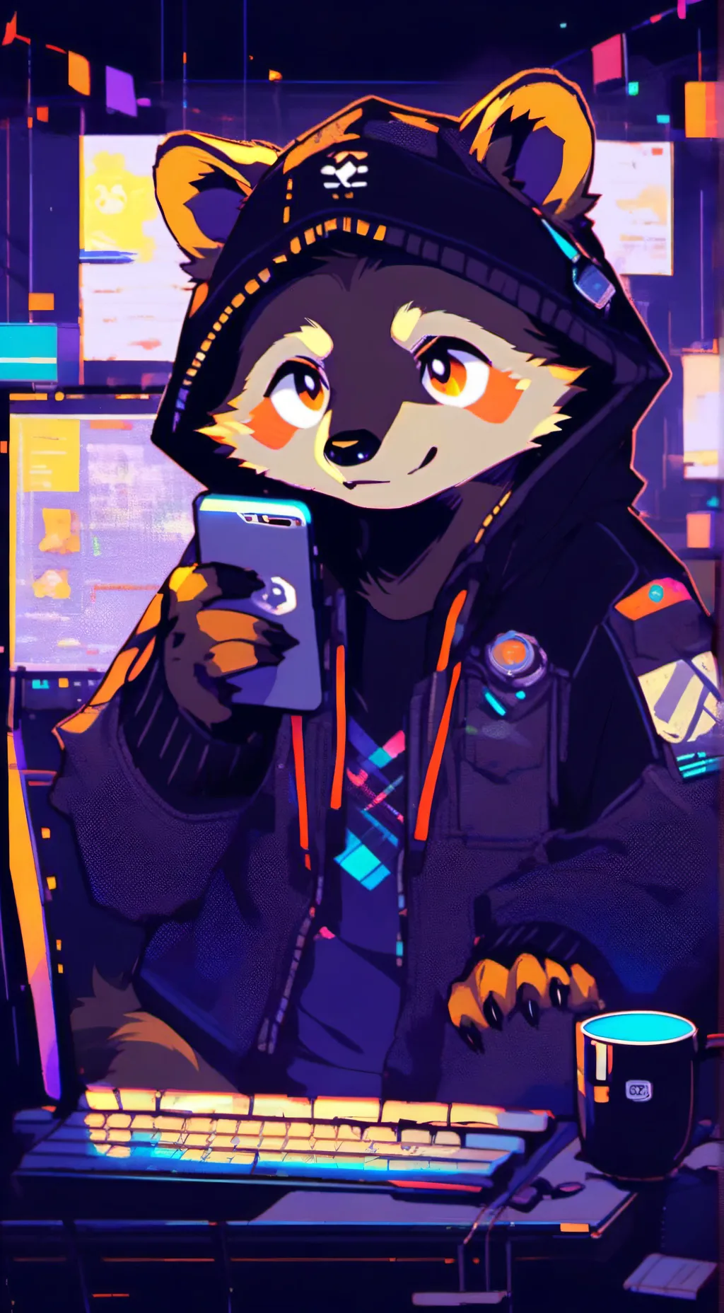 ai character: Hashtag background