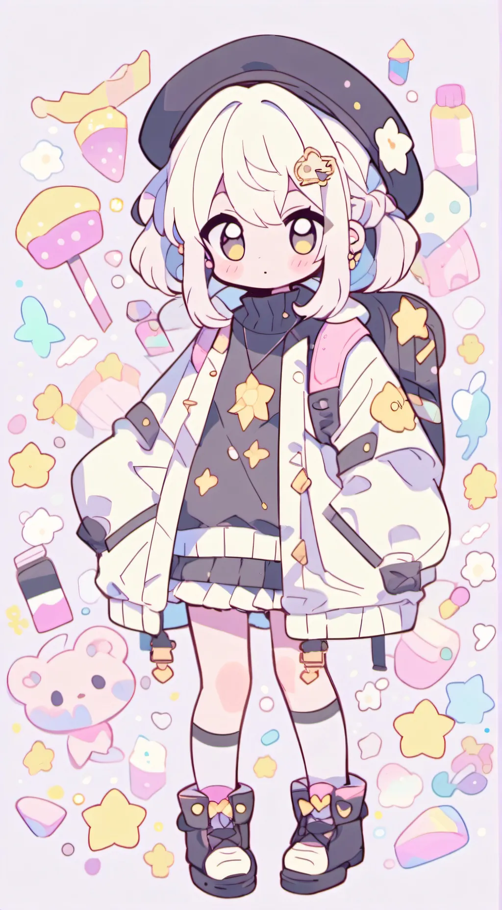 ai character: Bhite background