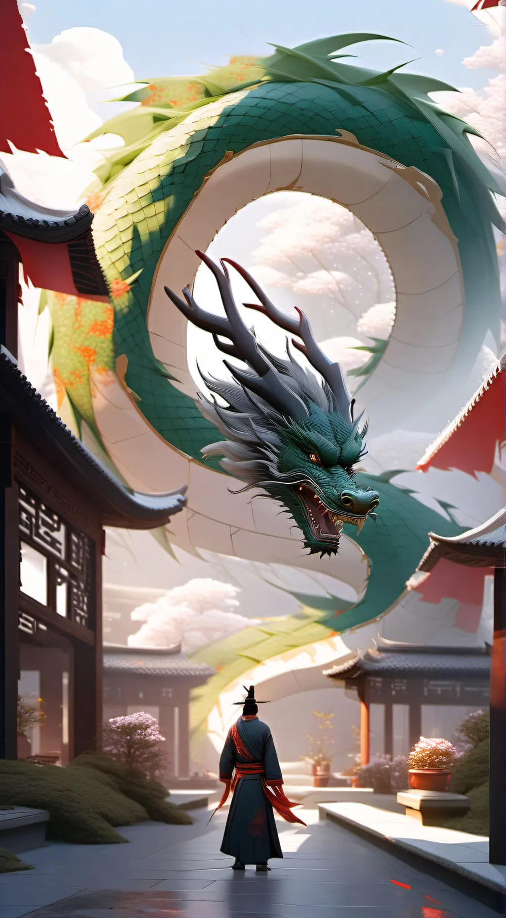 ai character: East dragon background