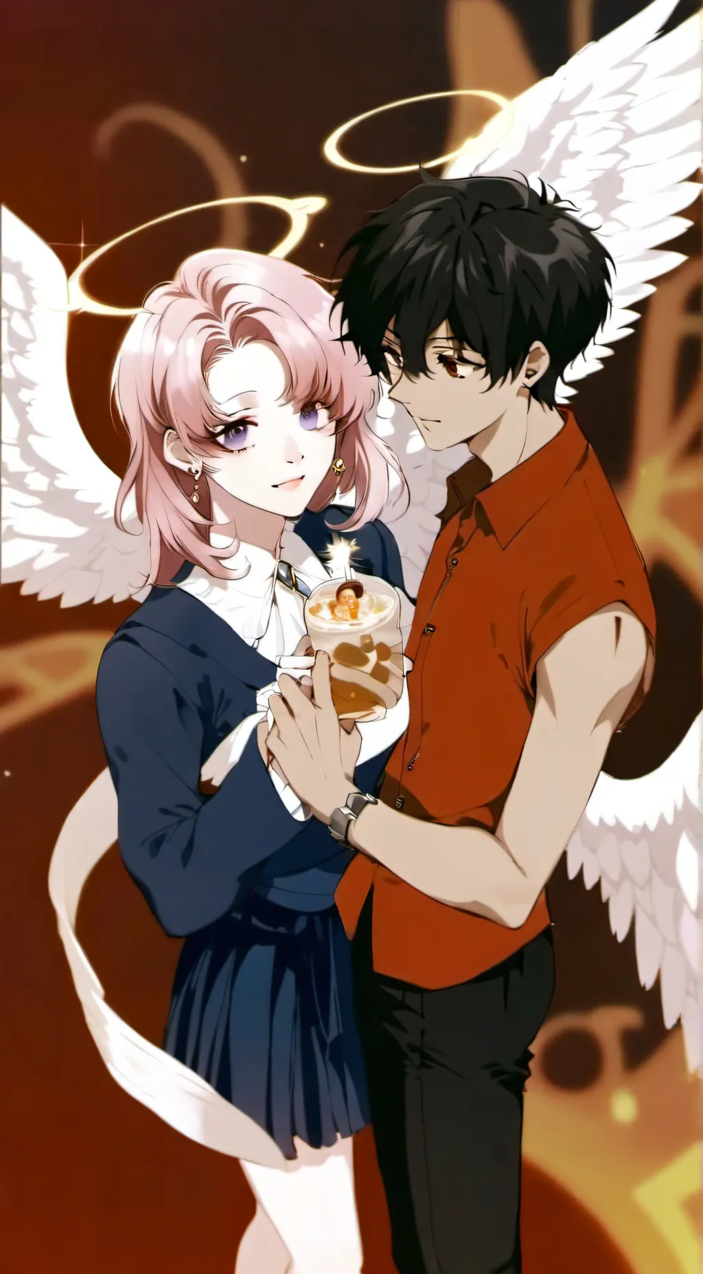 ai character: angel x demon  background