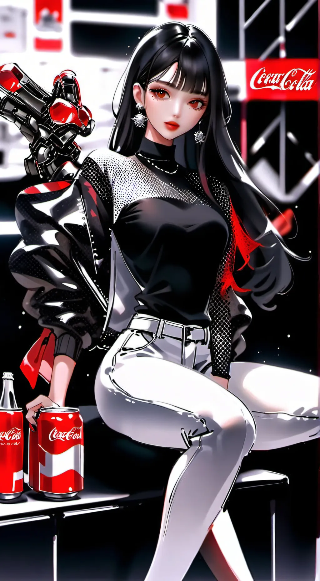 ai character: Coca-Girl-Cola background