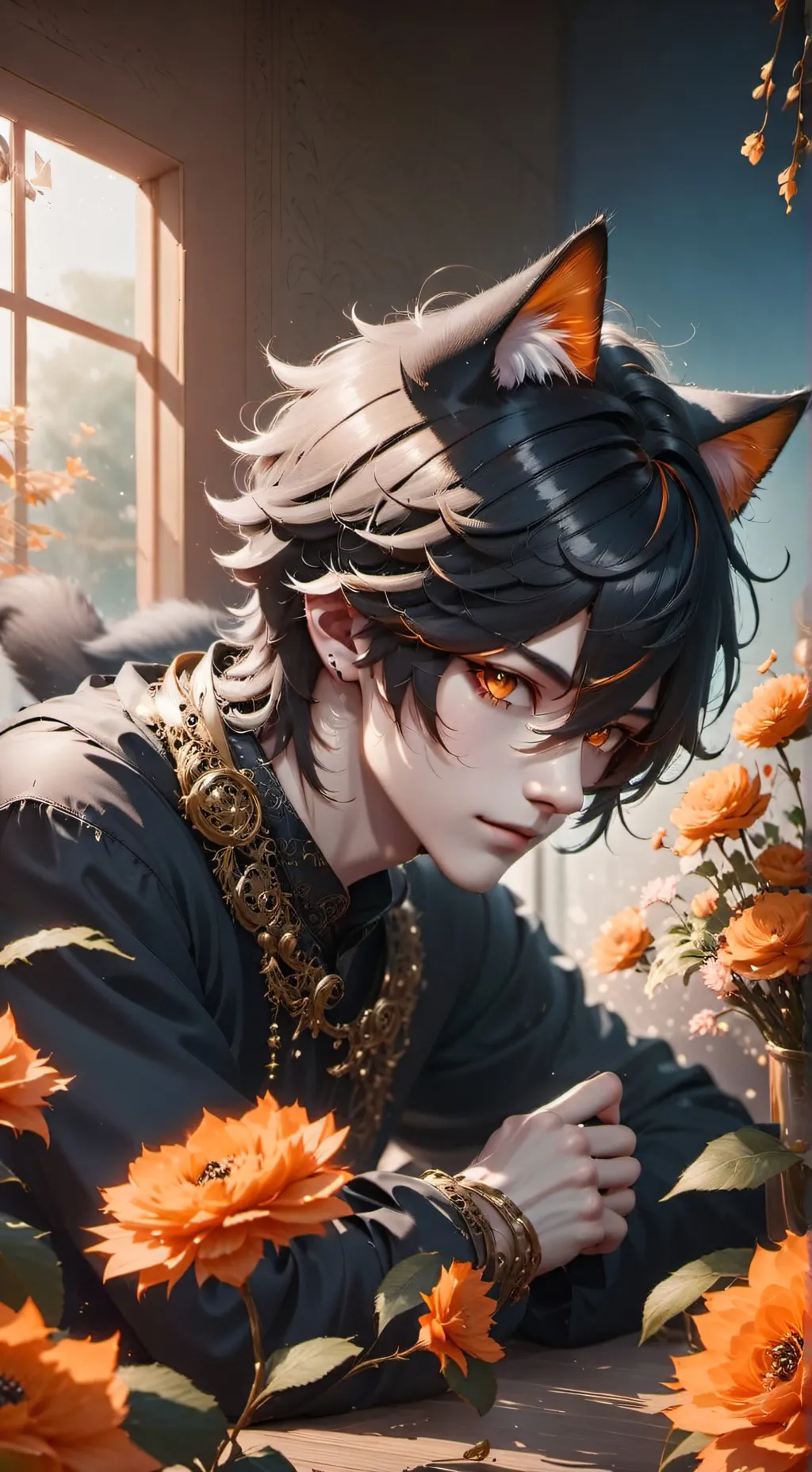 ai character: Tamponês Migrator Cat Spirit background