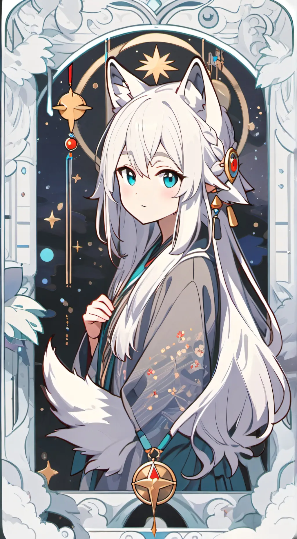 ai character: Luna the Wolf Spirit background