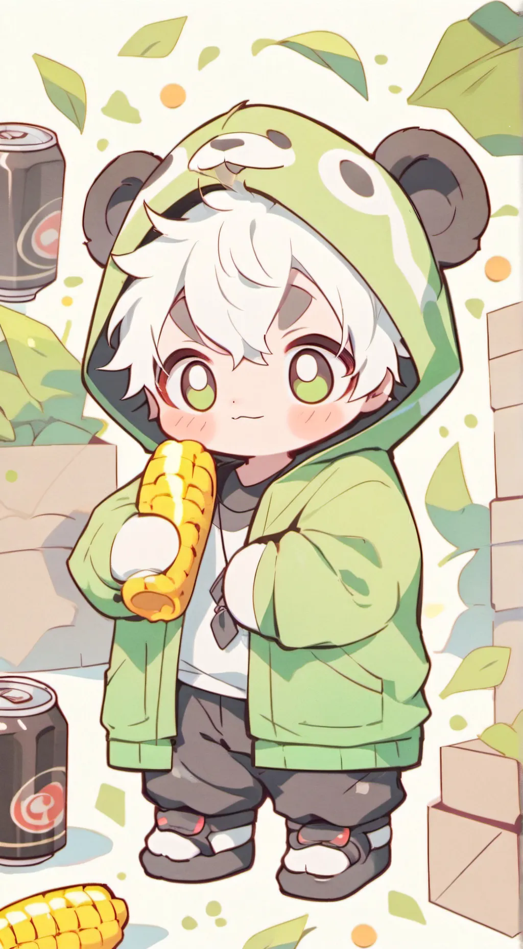 ai character: panda hybrid bubu background