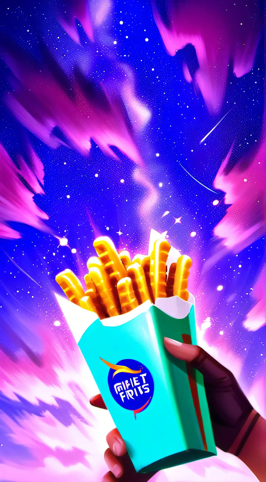 ai character: Waffle fries background