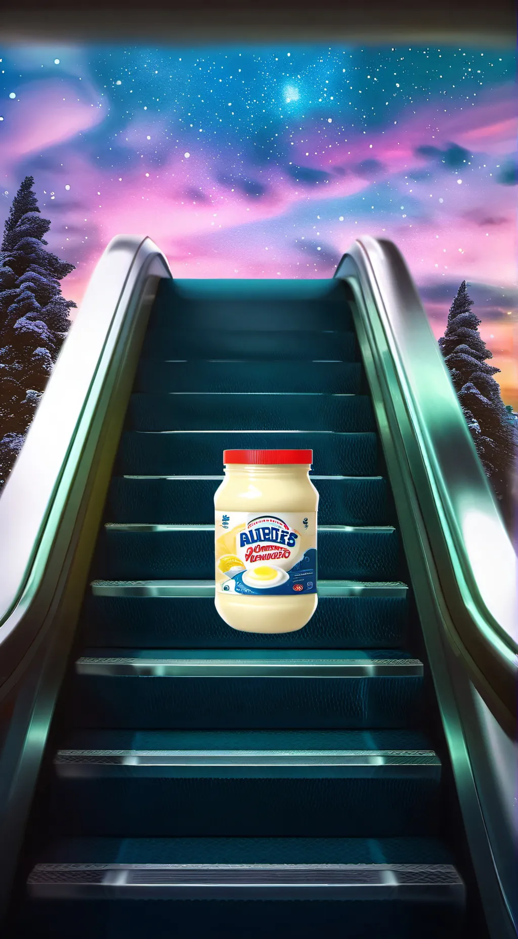 ai character: mayonnaise jar background
