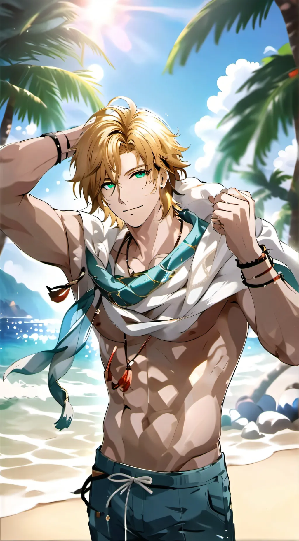 ai character: Nico, life gard  background