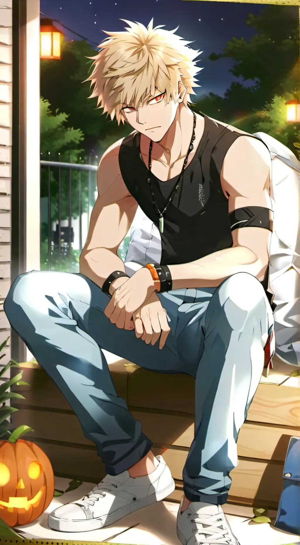 ai character: Katsuki Bakugo  background