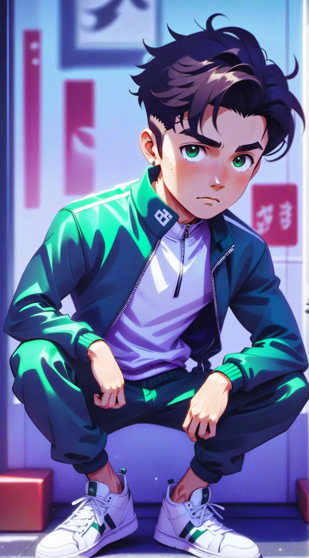 ai character: Conan (squid game) background