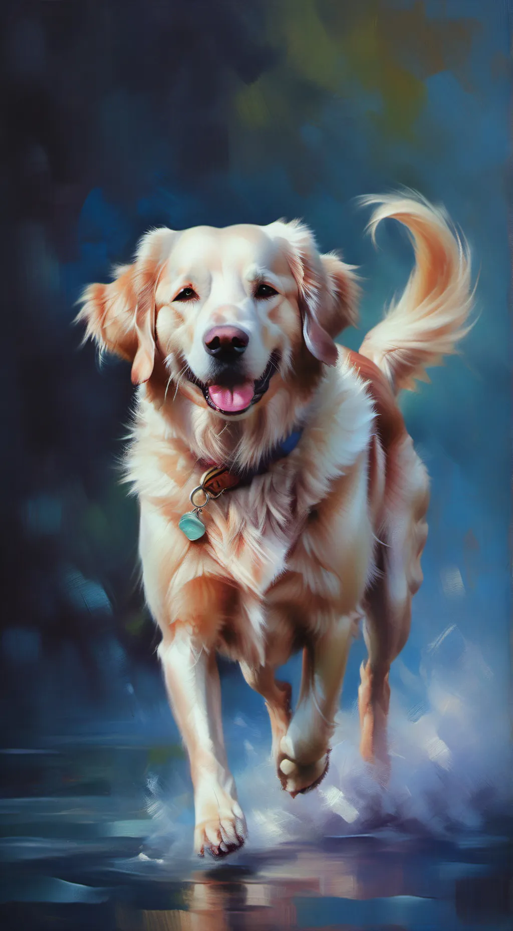 ai character: Shelter dog  background