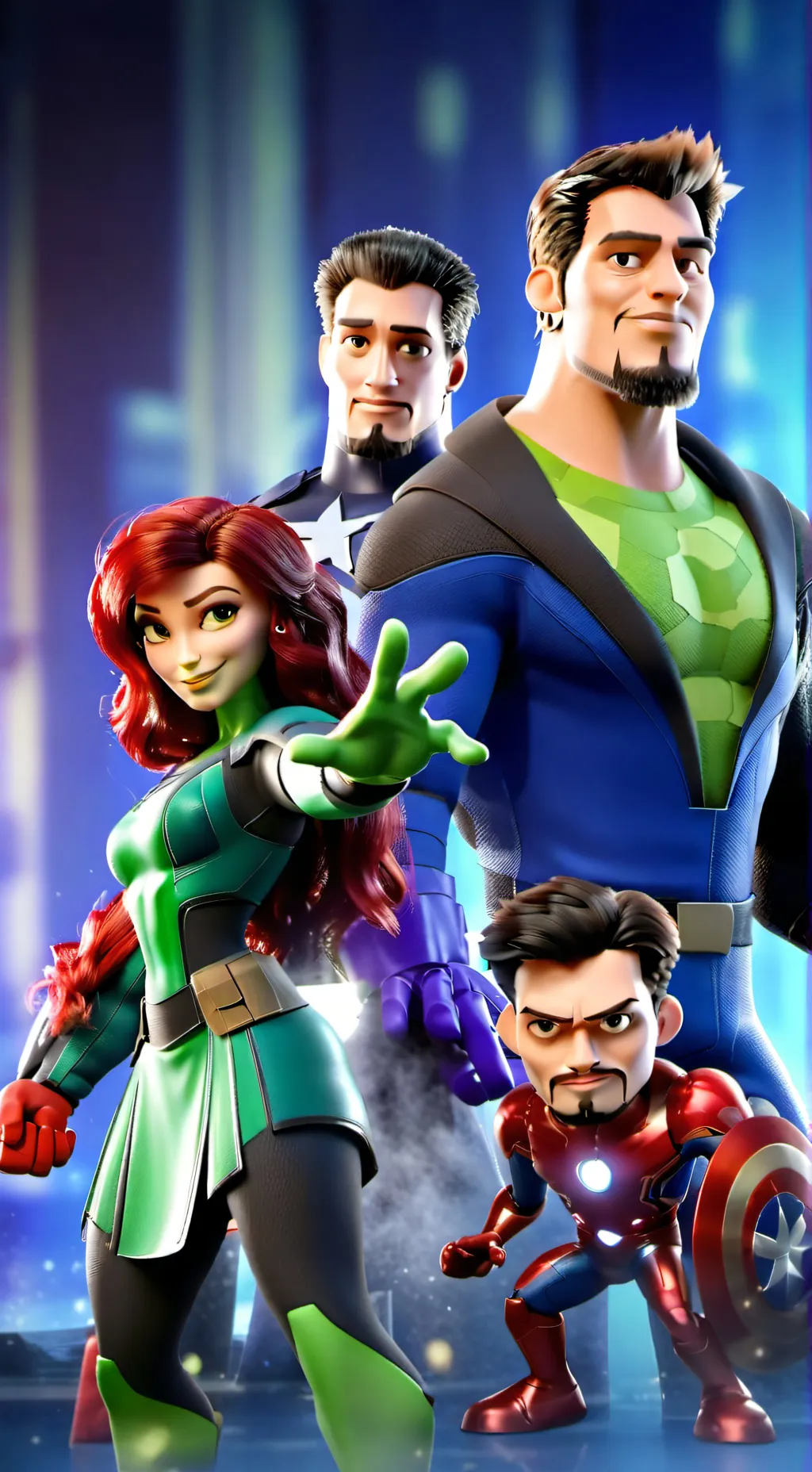 ai character: avengers  background