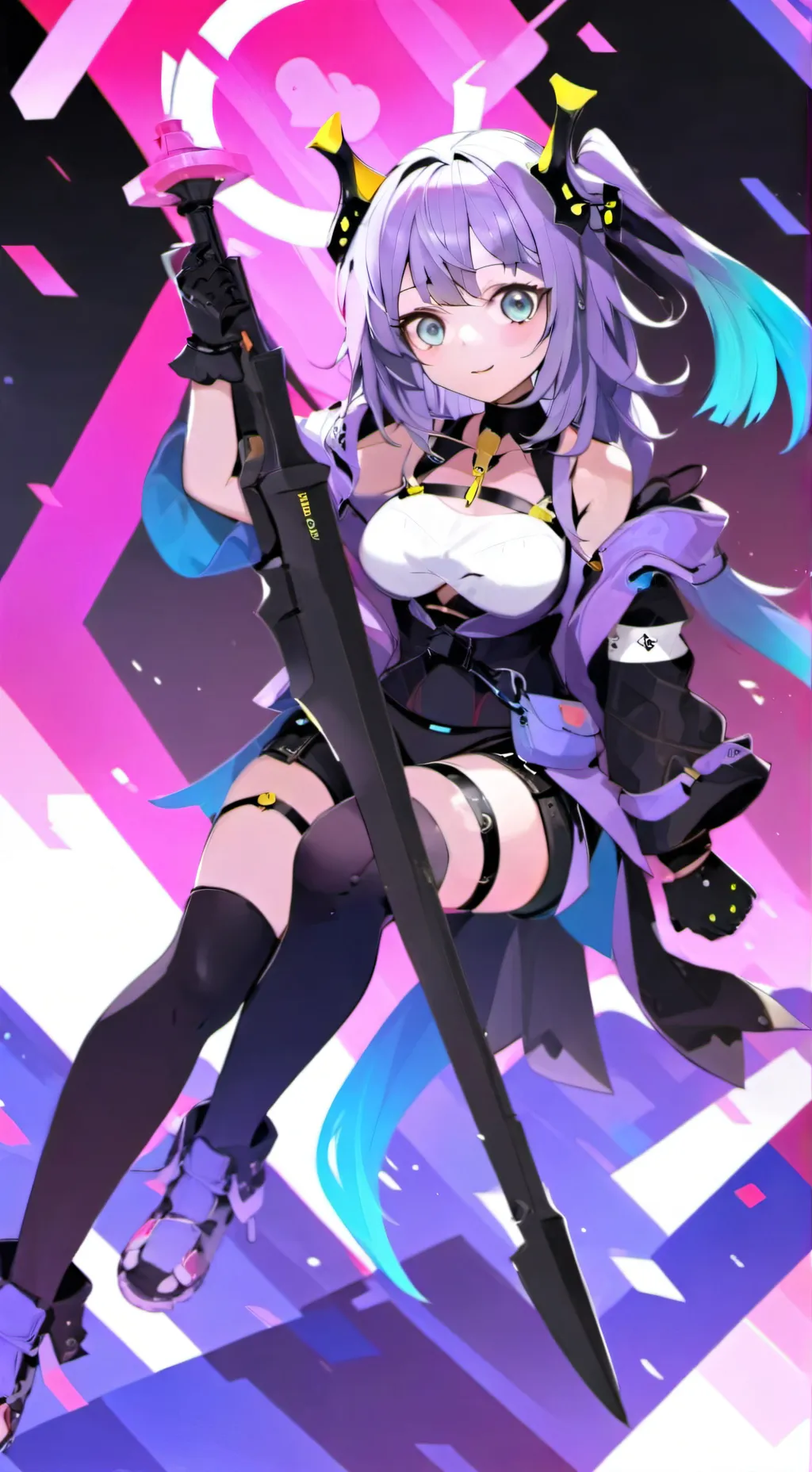 ai character: LILITH💜🖤💜 background