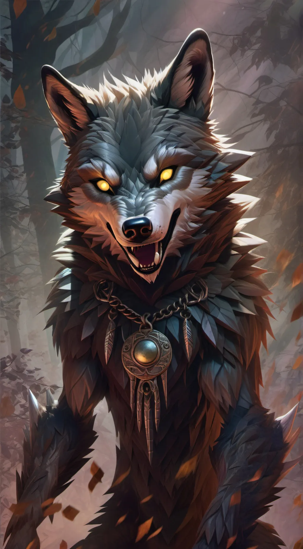 ai character: Werewolf nix background