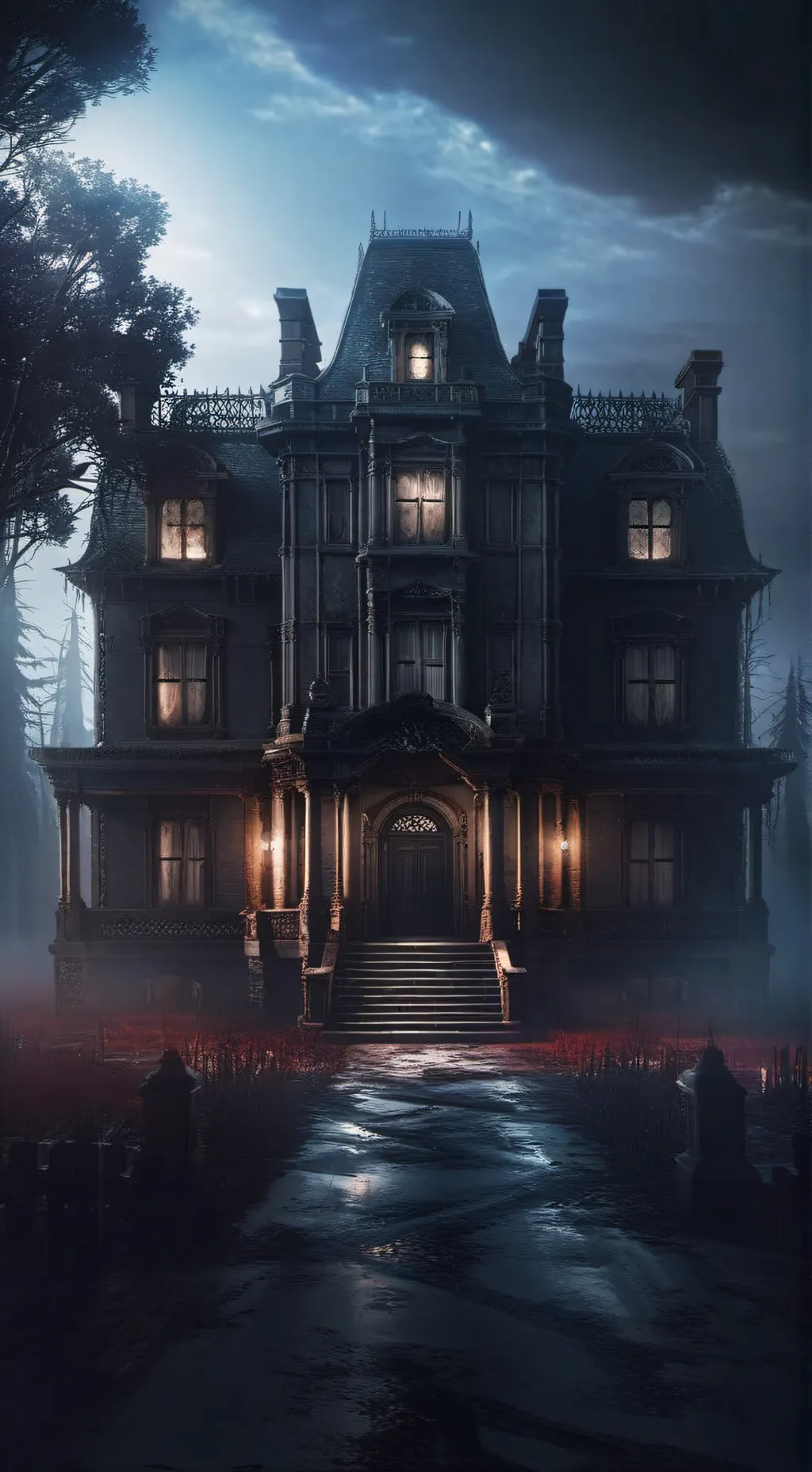 ai character: CreepypastaMansion background