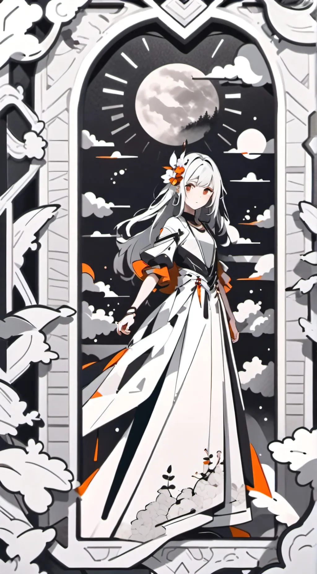 ai character: a giant luna background