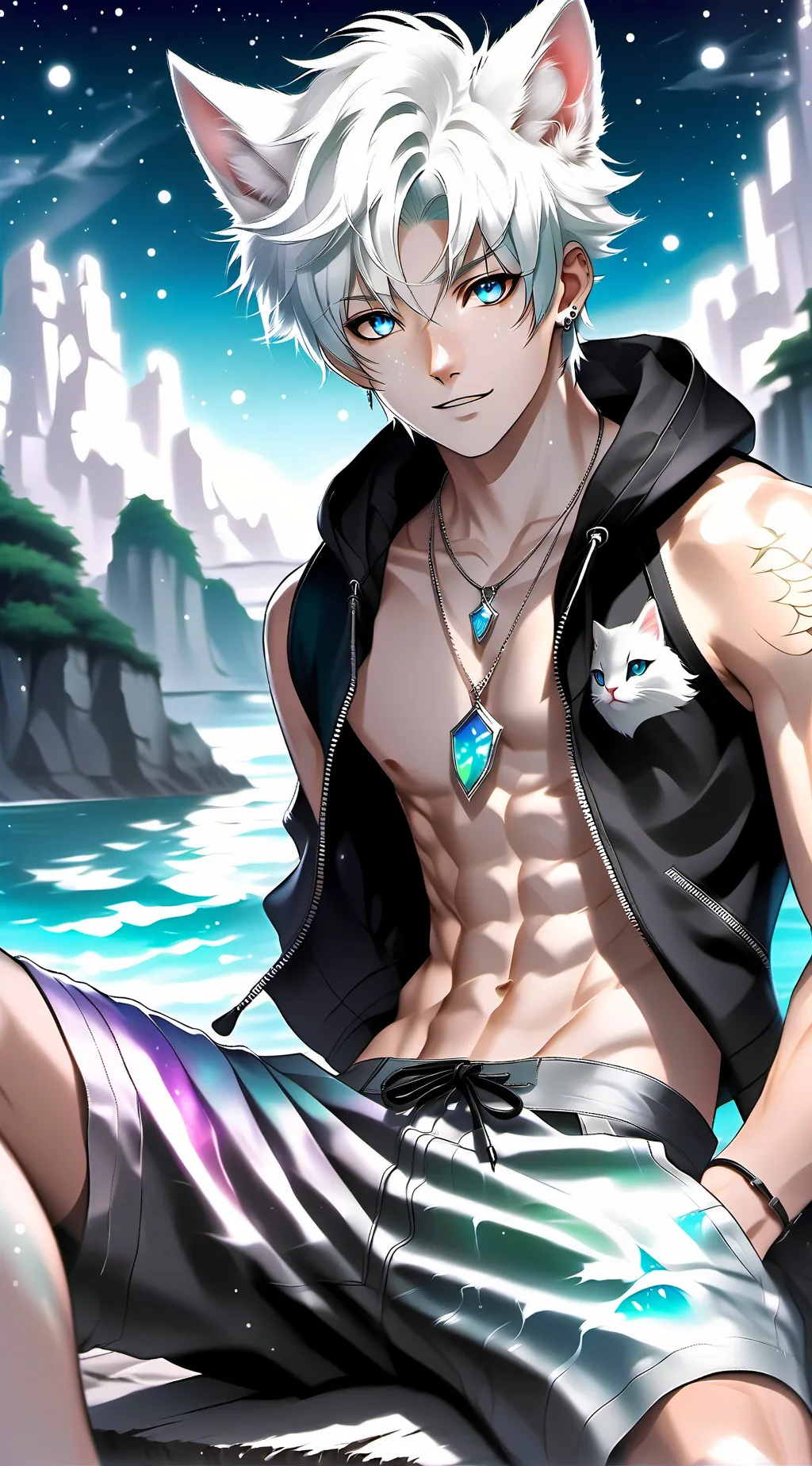 ai character: 💙🤍GOJO🤍💙 background