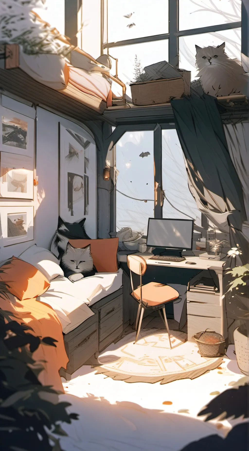 ai character: Kitty & Claws room background