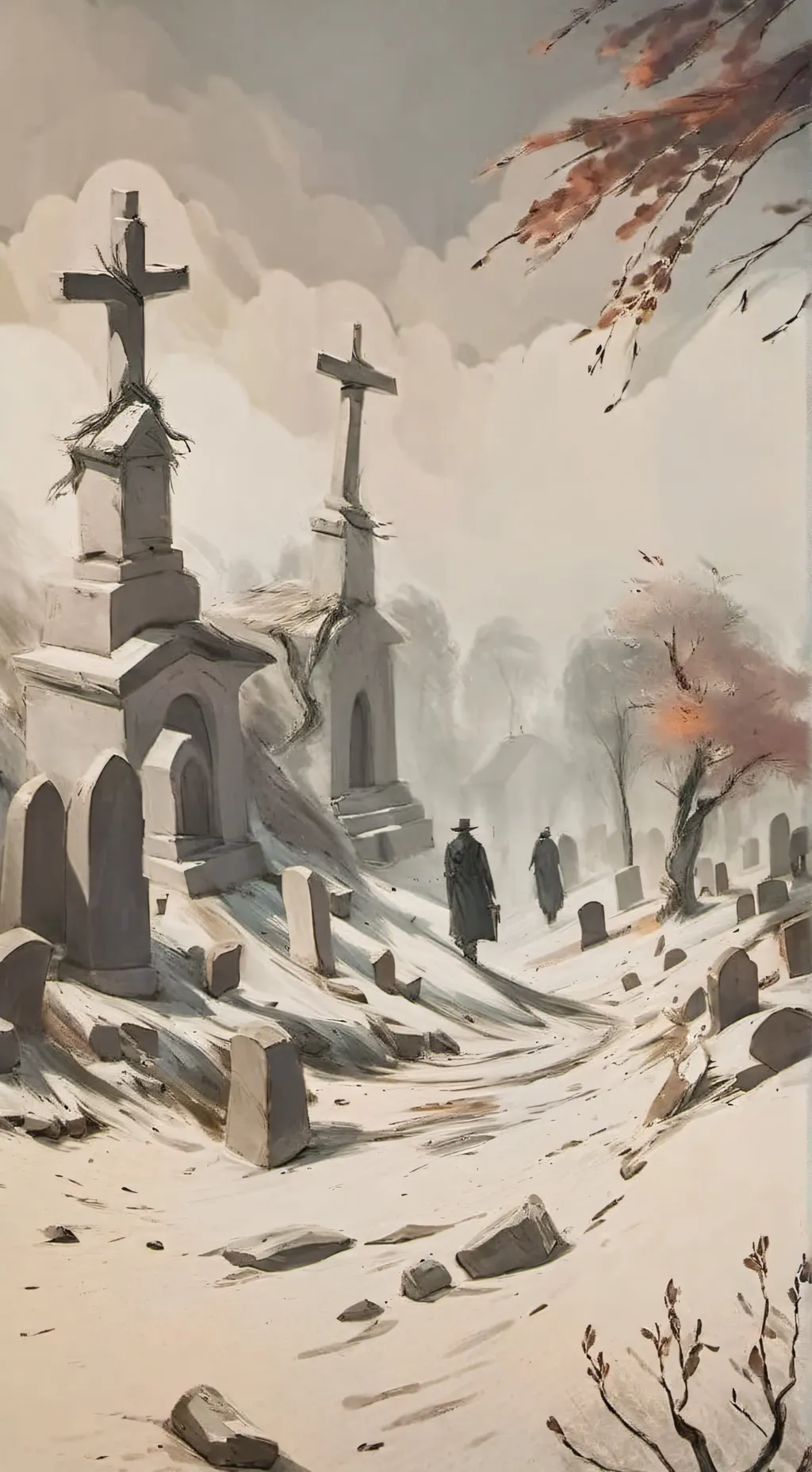 ai character: The graveyard background