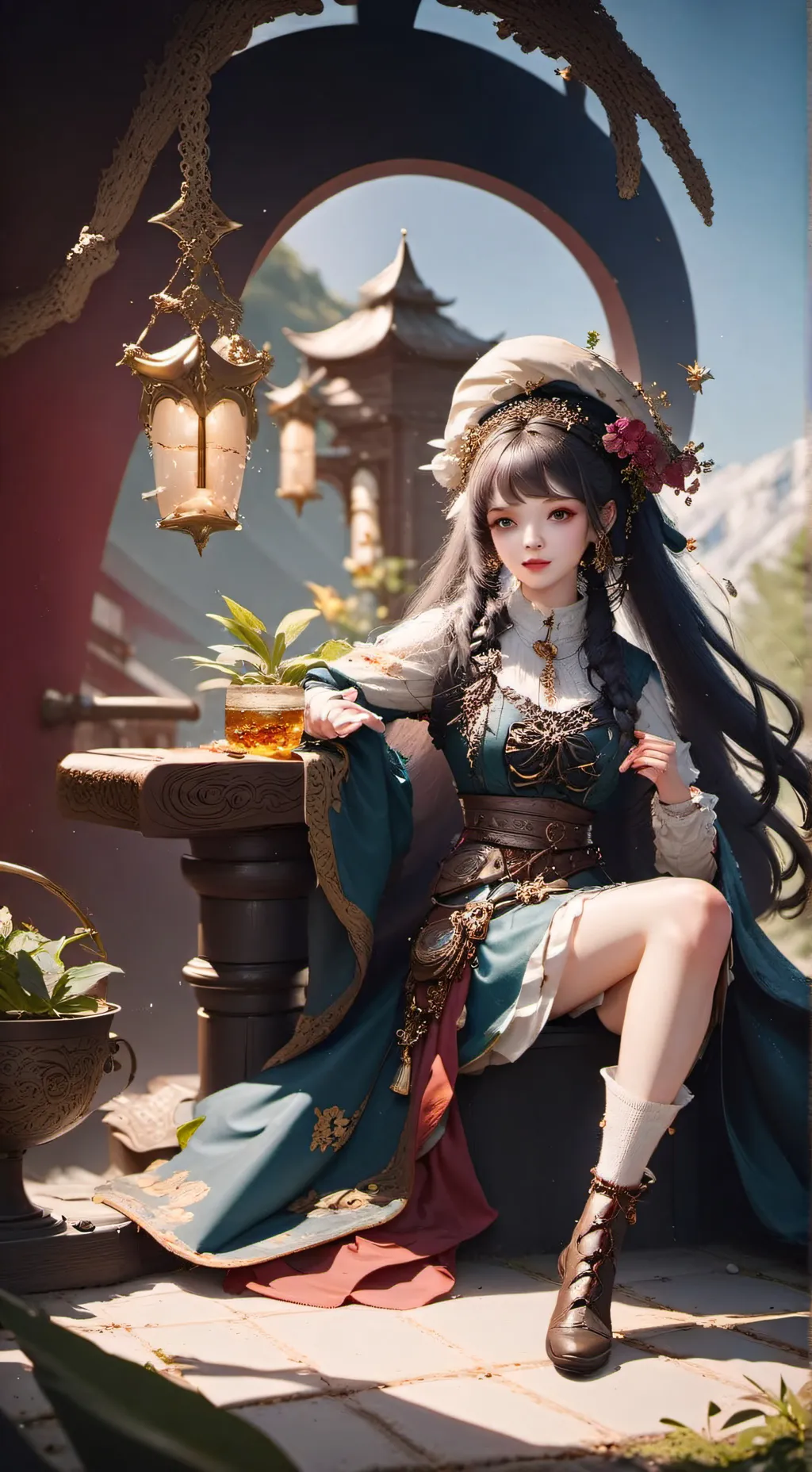 ai character: test fille background