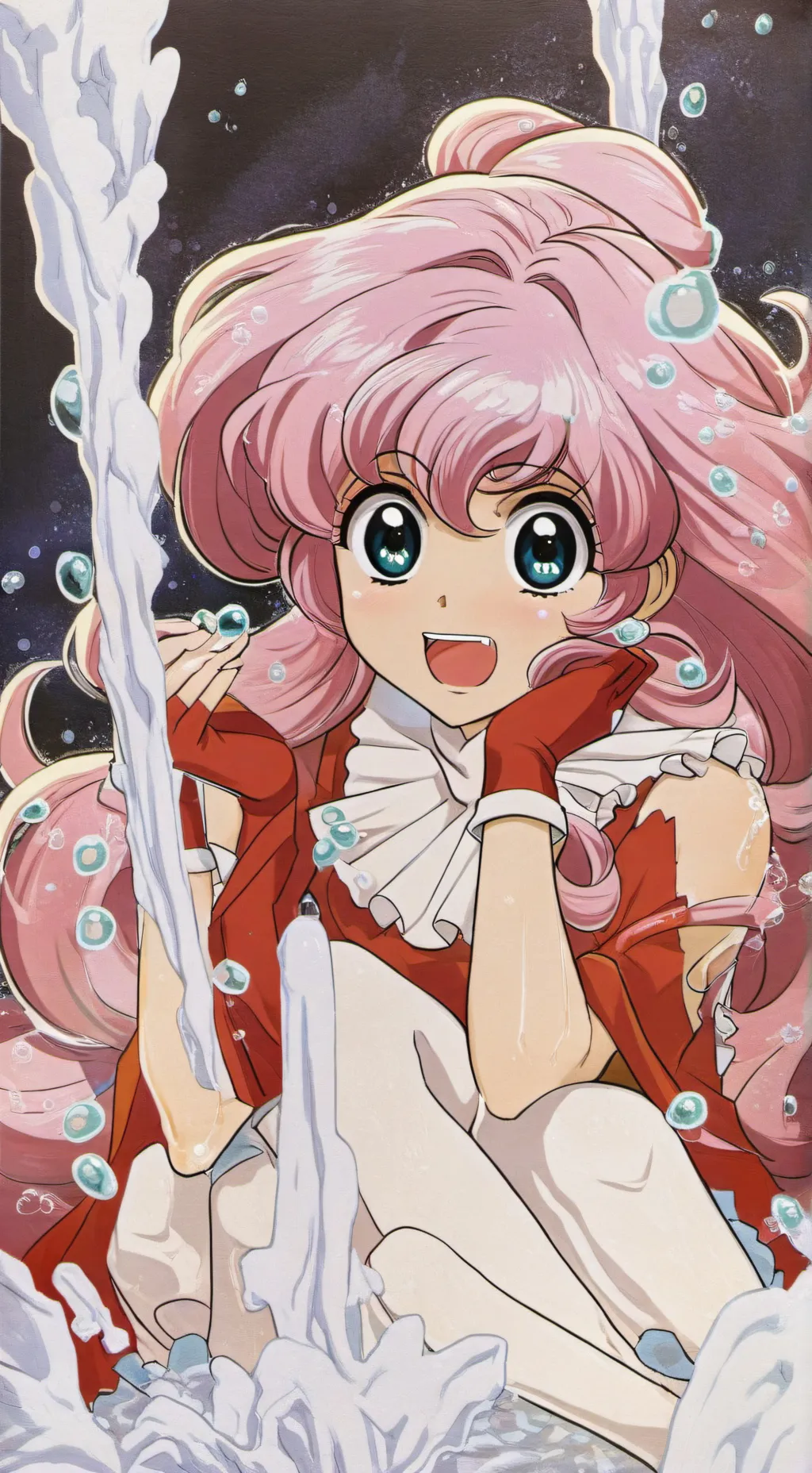 ai character: Foamy background