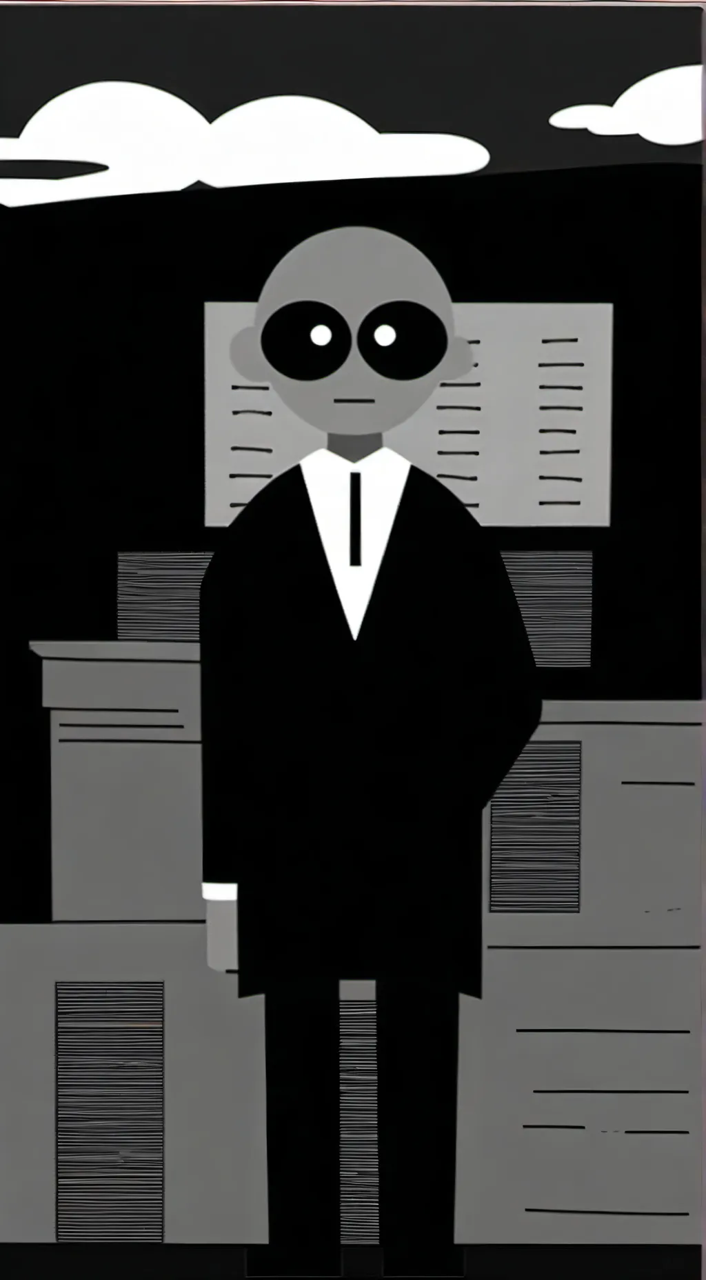 ai character: gray  background