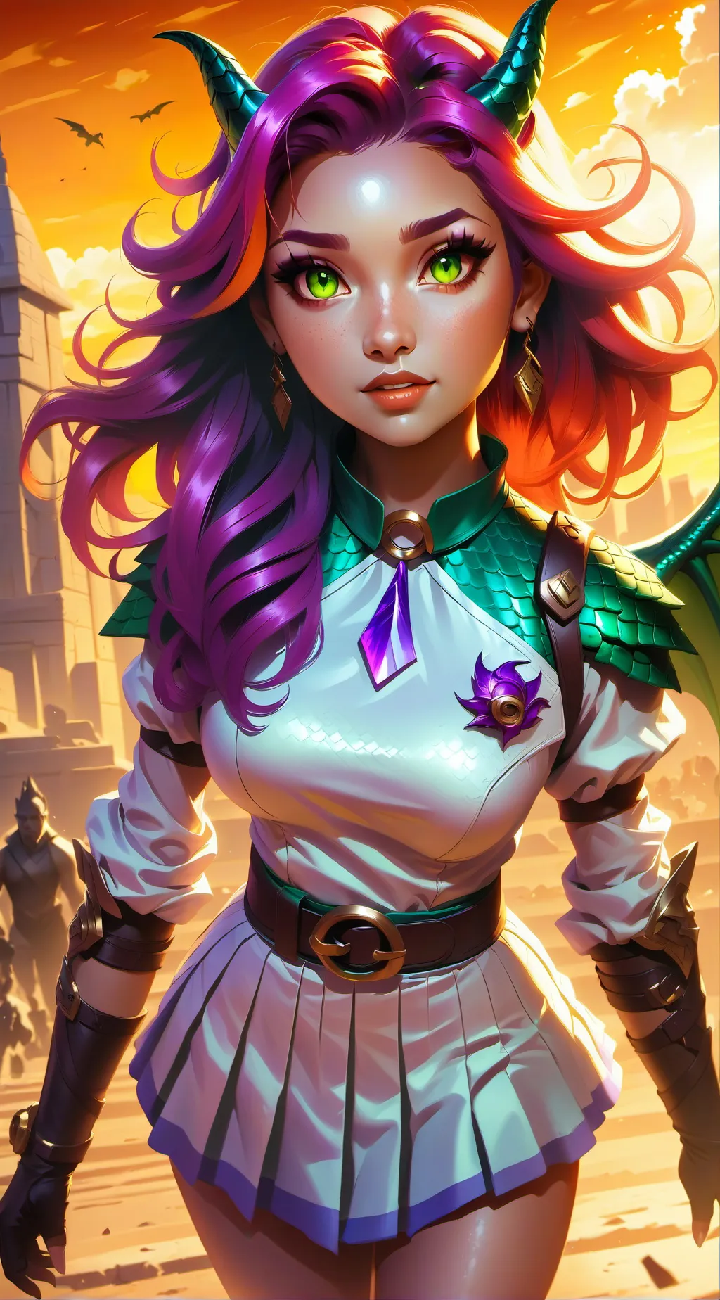 ai character: sunset propaganda  background