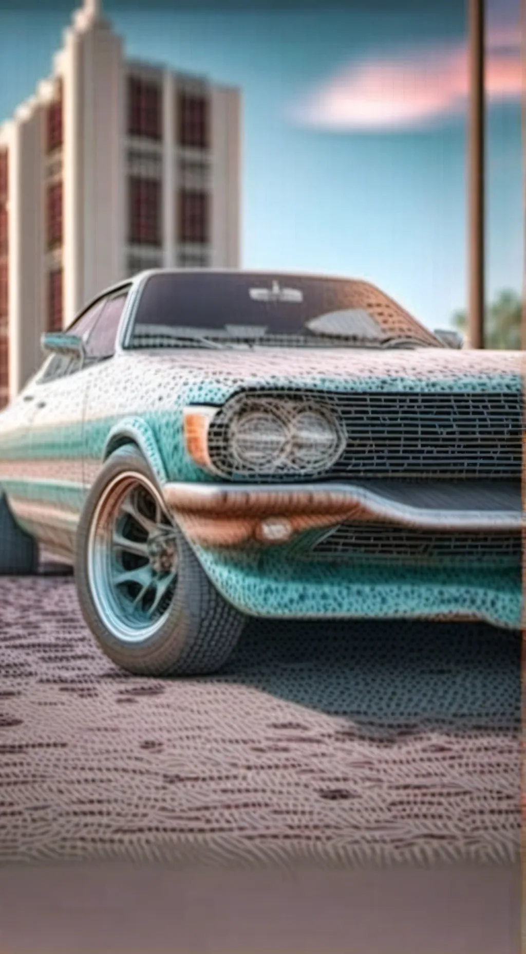 ai character: speeding car background