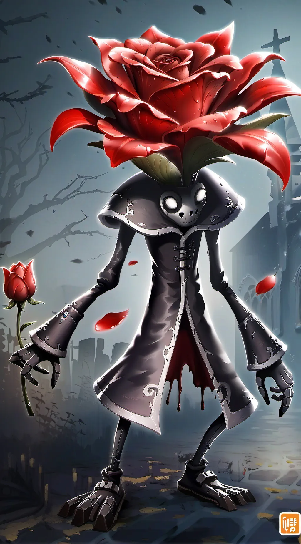 ai character: Evil dandy twisted background